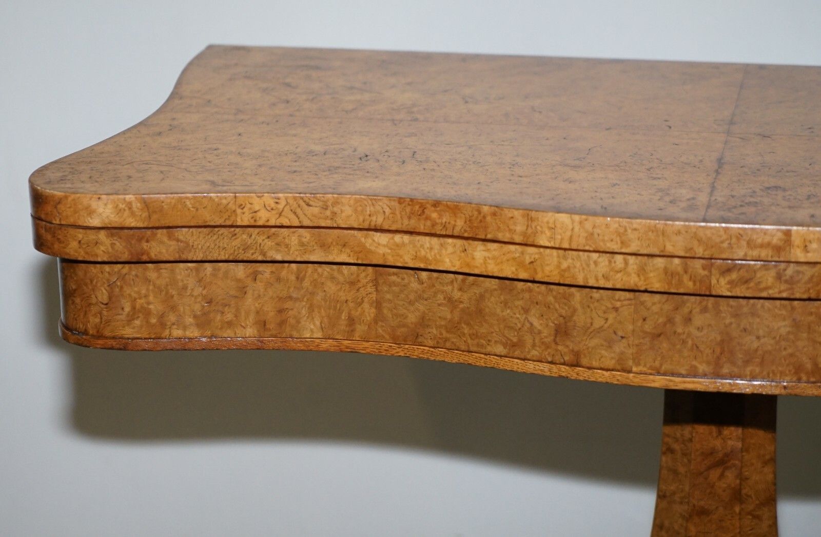 Very Fine Circa 1835 William IV Antique Pollard Oak Folding Card Pedestal Table photo 4500.0