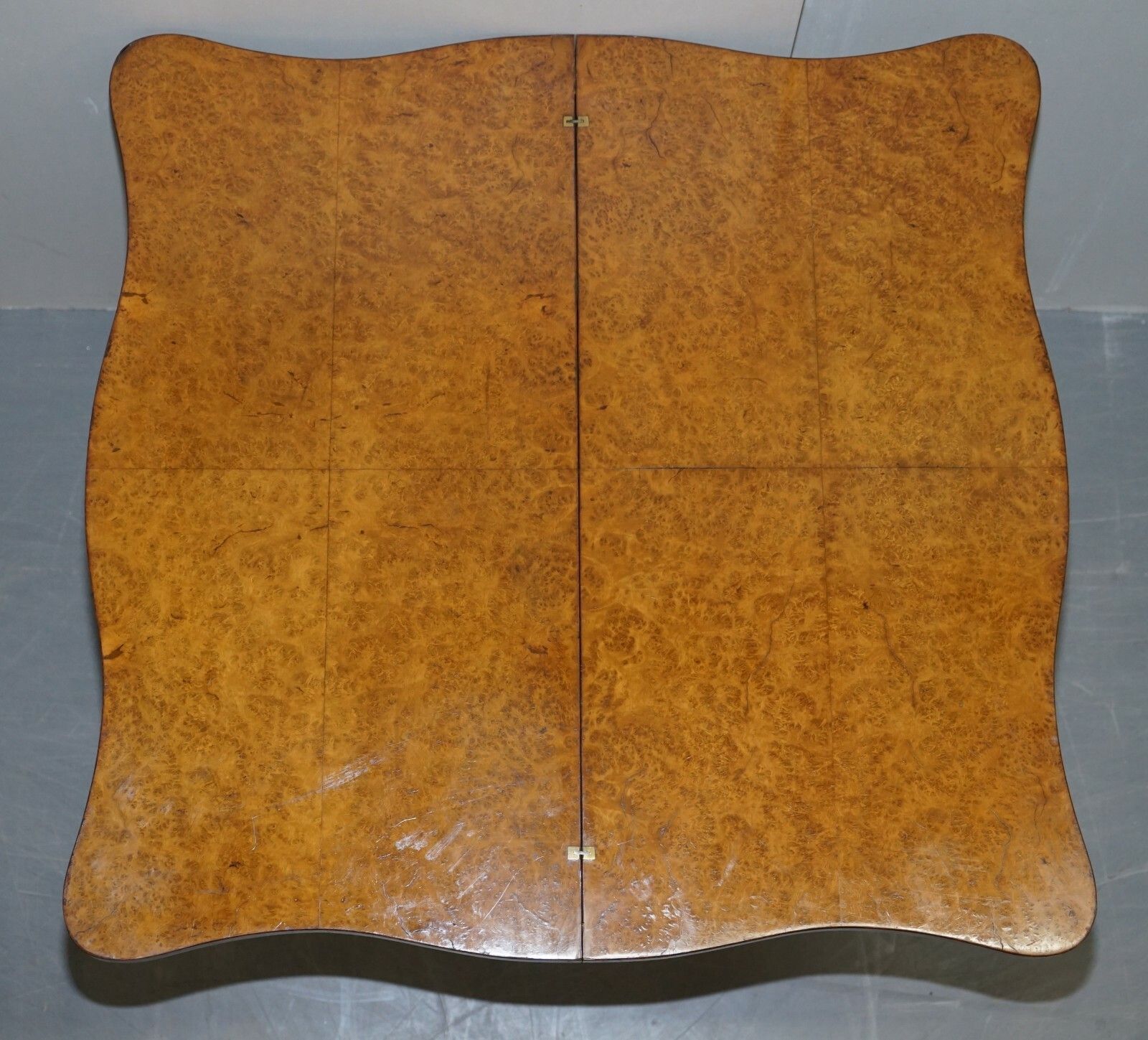 photo for sale Very Fine Circa 1835 William IV Antique Pollard Oak Folding Card Pedestal Table