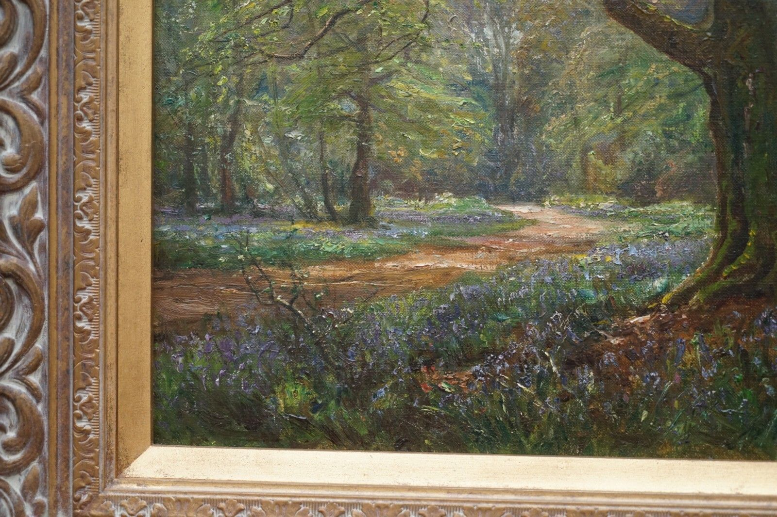 Frederick Golden Short New Forest Bluebell Wood Signed & Dated 1912 Oil Painting photo vinterior