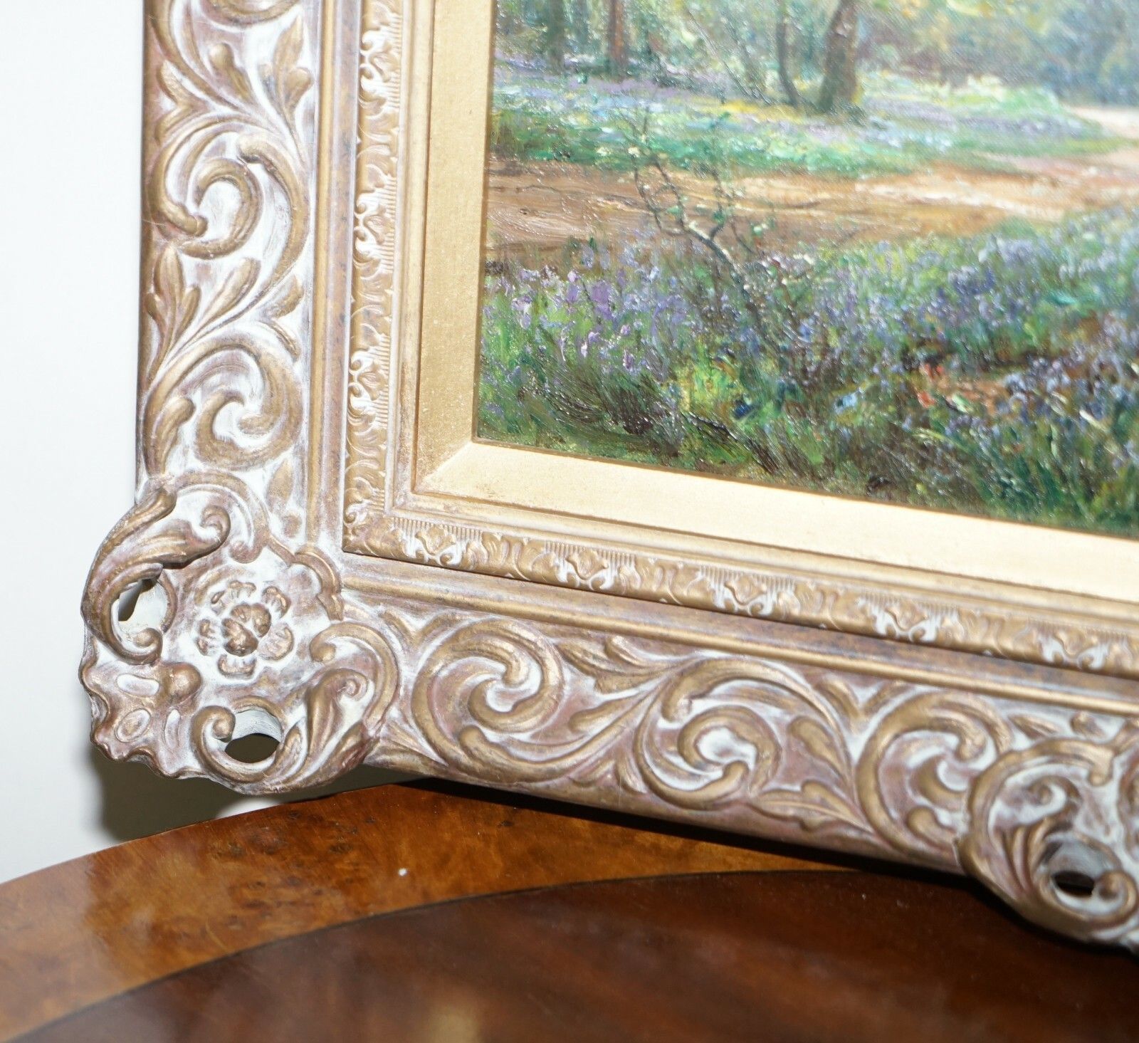 photo for sale Frederick Golden Short New Forest Bluebell Wood Signed & Dated 1912 Oil Painting
