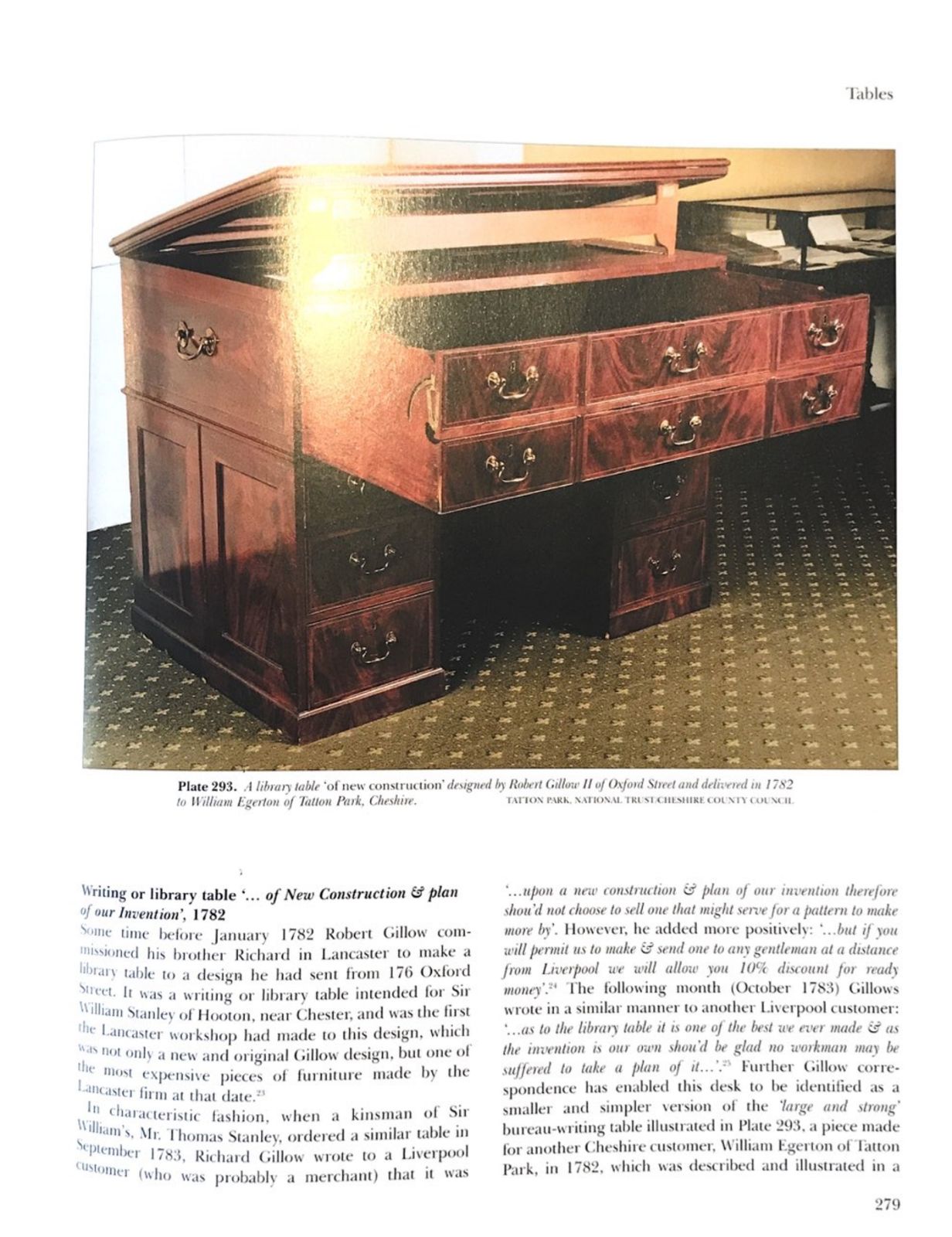 Robert Gillows II 1790 Writing Library Mahogany Chest Of Drawers Leather Slope photo for sale