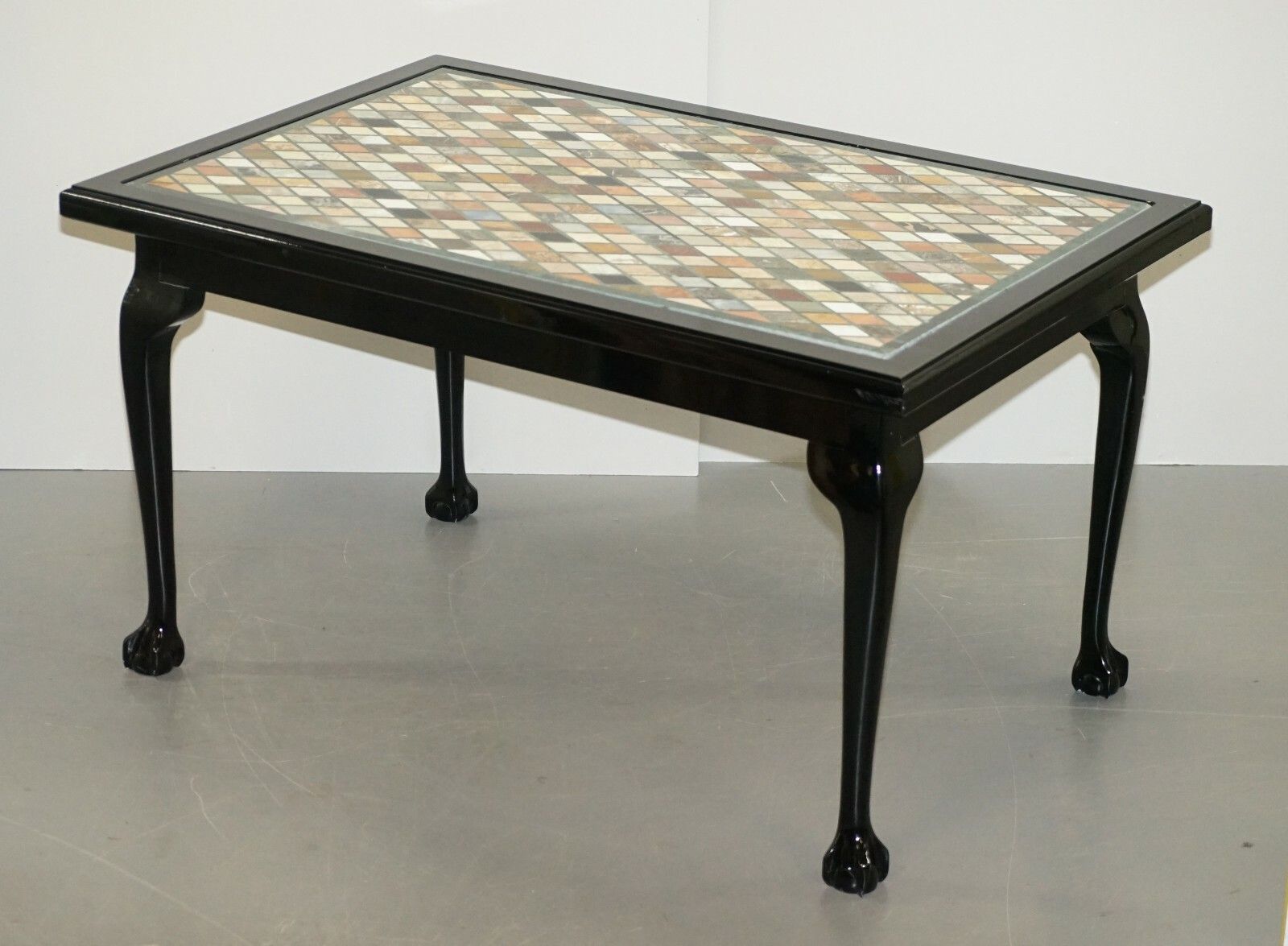 Lovely Vintage Specimen Italian Marble Dining Or Centre Table Claw & Ball Legs photo furniture