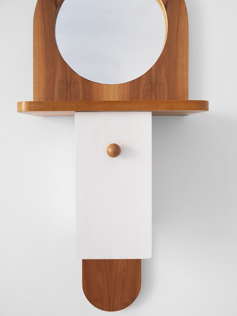 Ettore Sottsass Tempus Wall Cabinet In Wood By Poltronova 1960s photo for sale