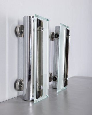 Italian Metal And Glass Wall Lamps, 1960s, Set Of 2 photo furniture