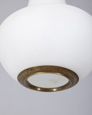 Brass And Opaline Glass Pendant From Stilnovo, 1960s photo 1421.0