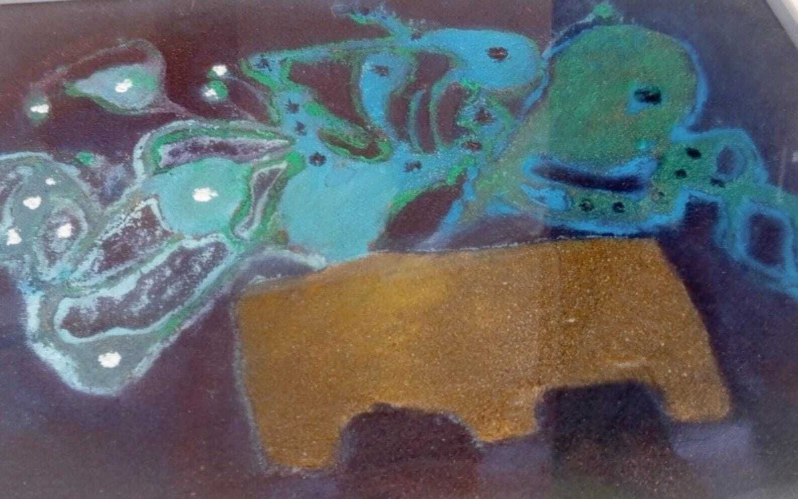 Baumgarten Bodo? Painting, Unique Work, Mixed Media On Vintage Wood, 1970s photo 531.0