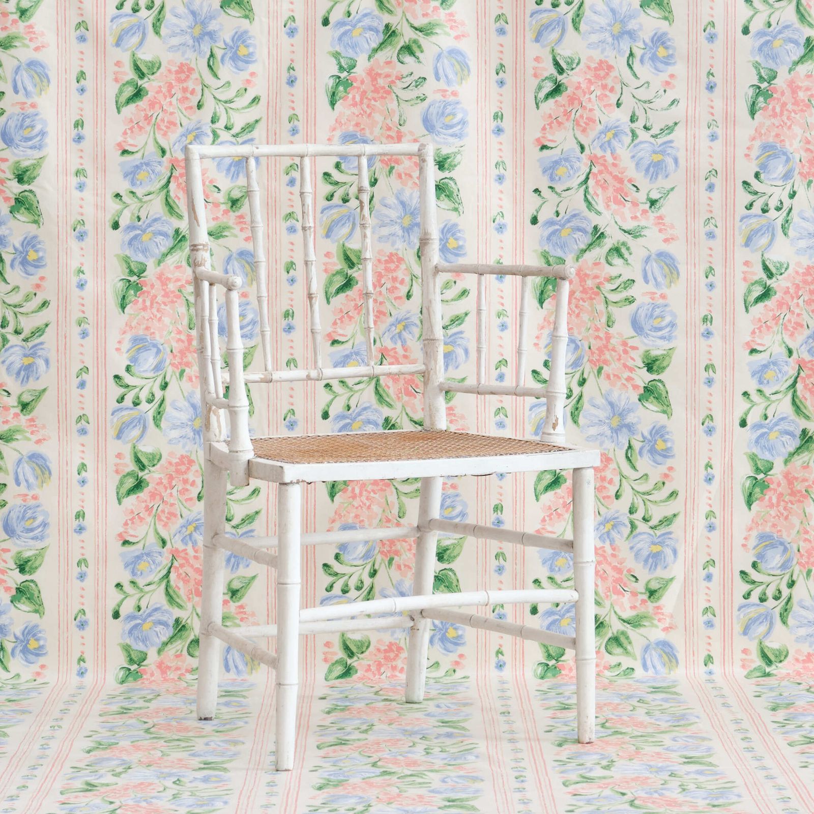 19th Century Faux Bamboo Armchair In Later Paint photo for sale
