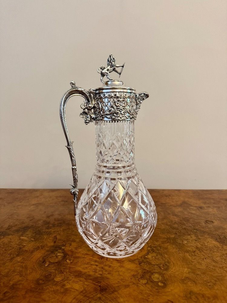 Outstanding Quality Pair Of Edwardian Silver Plated Claret Jugs photo vintage
