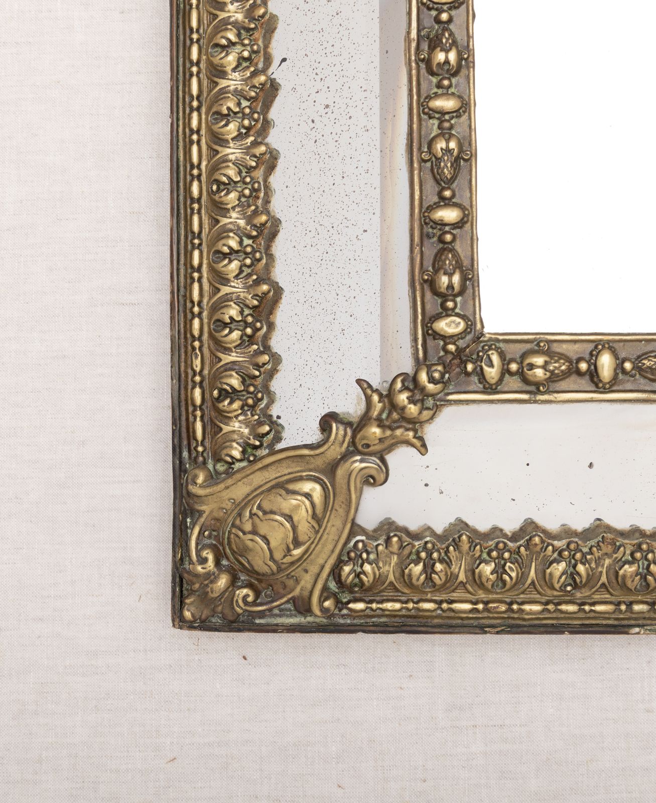 Antique French Brass Mirror – 19th Century photo 650.0