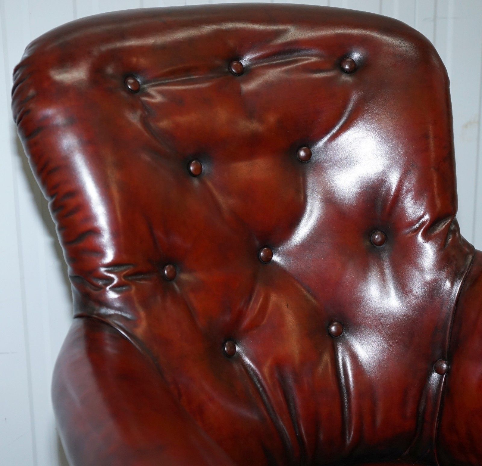 Regency Chesterfield Bordeaux Leather Porters Attributed To Gillows Lancaster photo Furniture