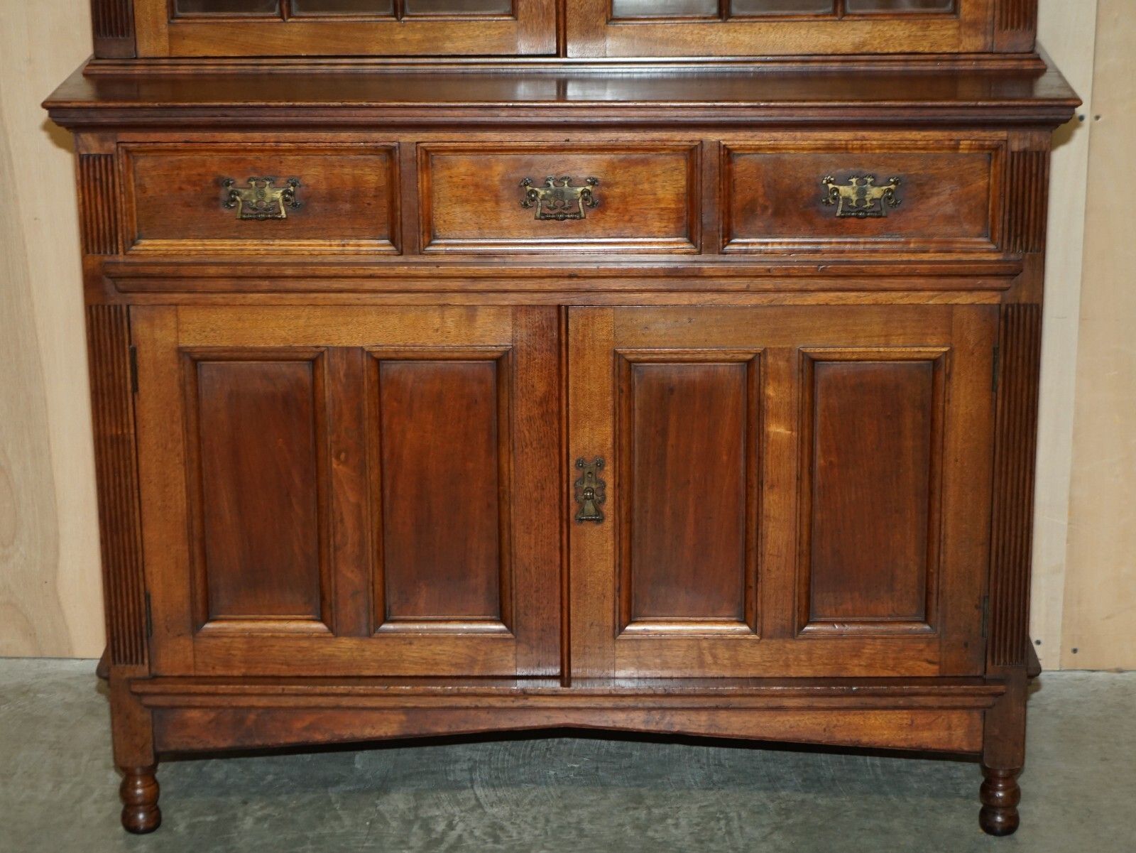 Antique Fully Stamped Jas Shoolbred Victorian Astral Glazed Library Bookcase photo vinterior