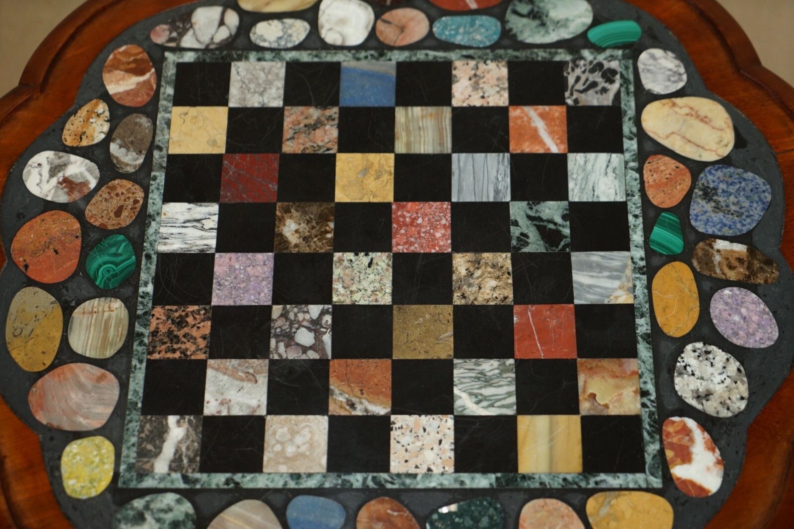 Fine Antique William IV 1830 Pietra Dura Specimen Marble Chess Board Table photo buy
