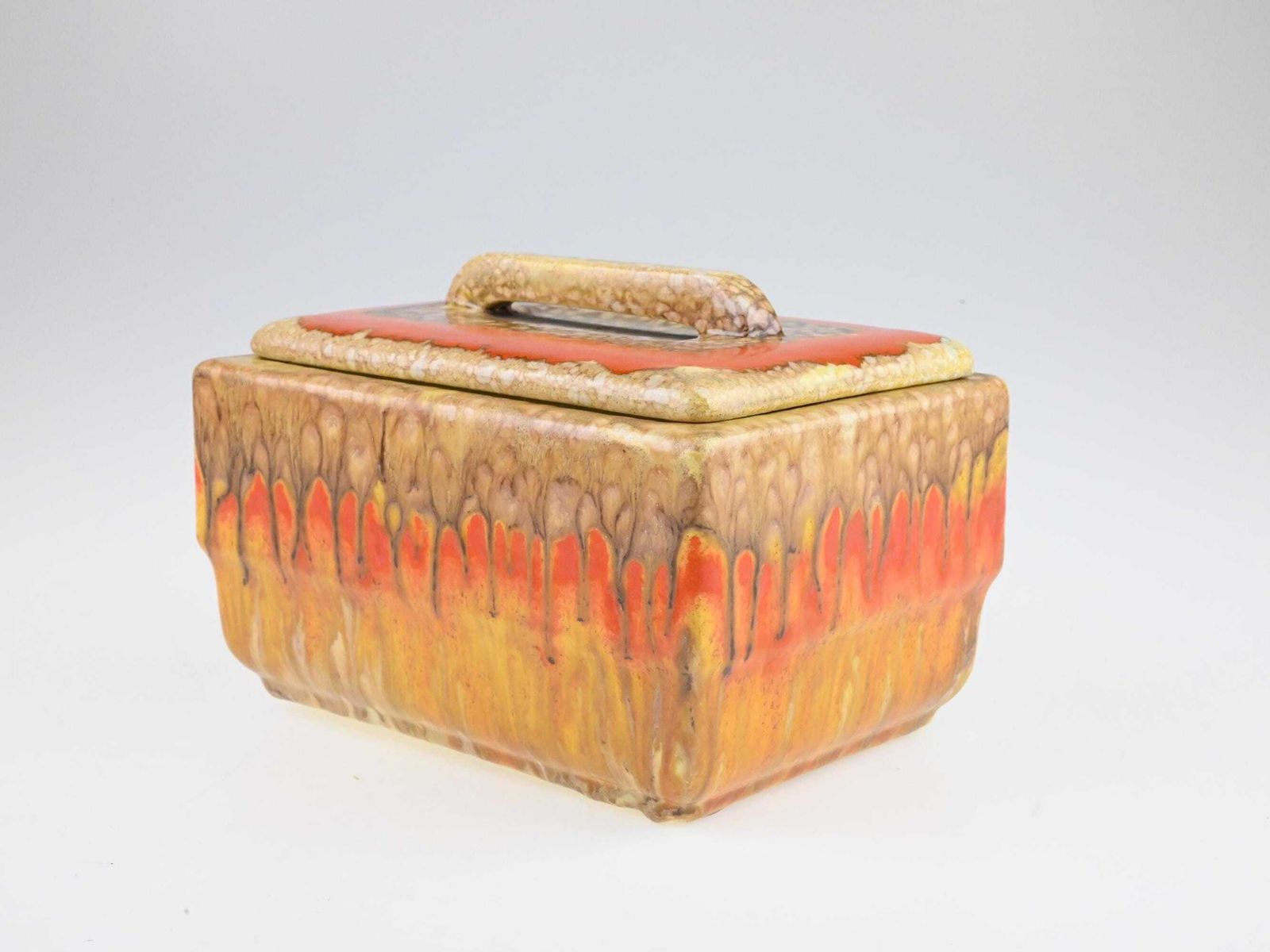 Antique German Art Deco Ceramic Box With Lid, German Pottery, Ceramic Box, Antique Trinket Box, Decorative Box, Collectible Ceramic photo furniture