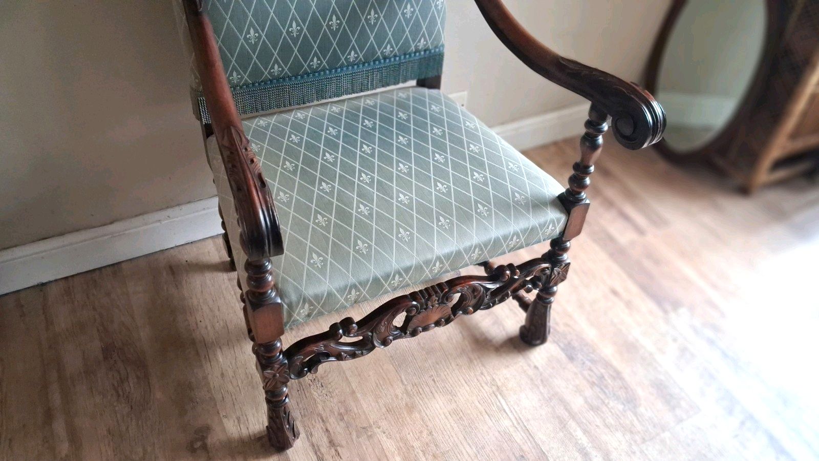 photo for sale Superb French 19th Century Walnut Baroque Carved Armchair