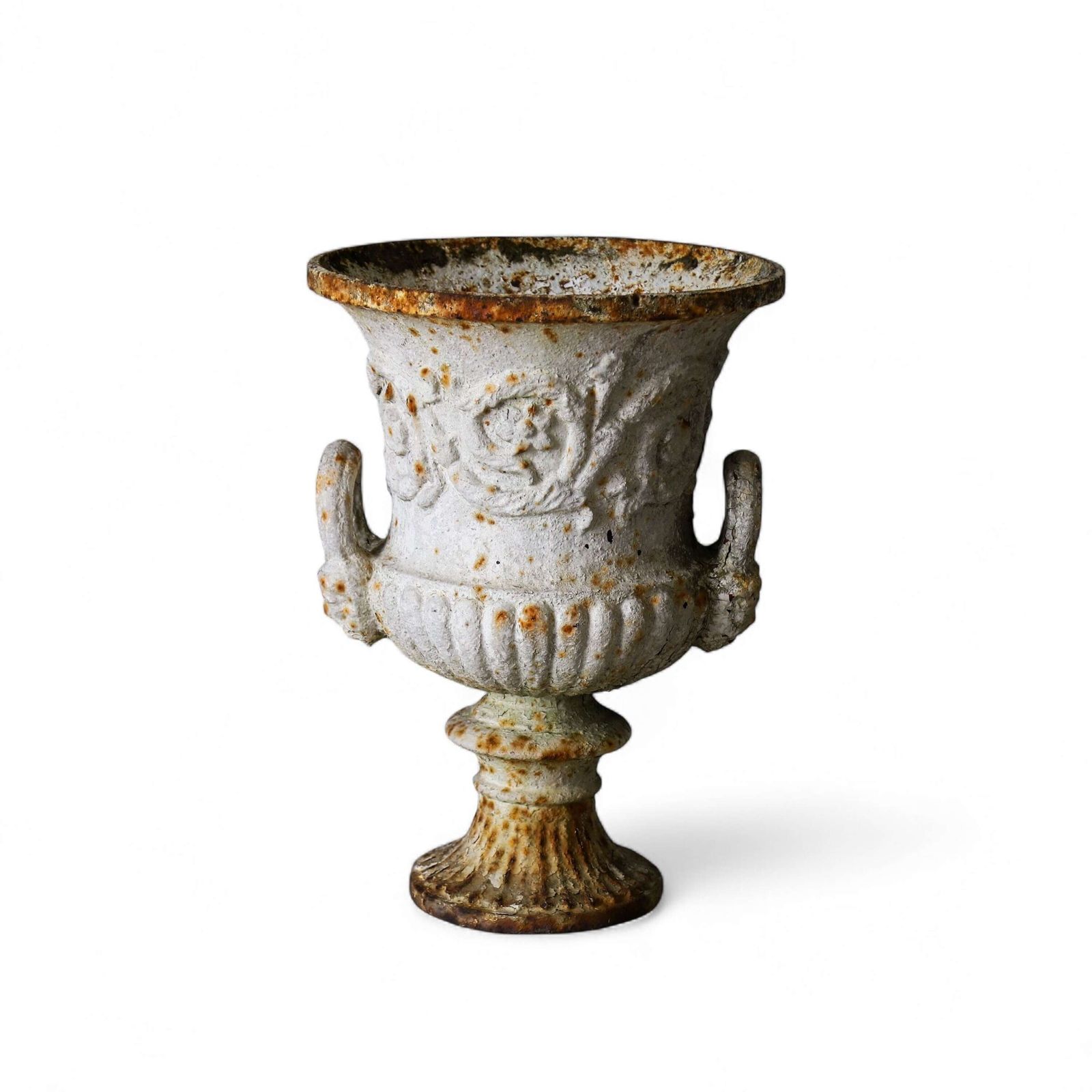 19th Century Garden Antique Andrew Handyside Campana Cast Iron Weathered Urn