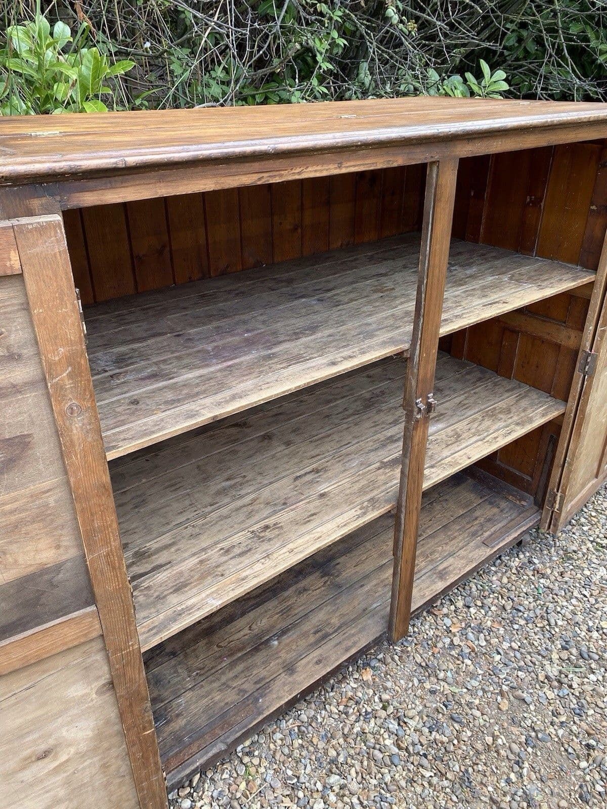 photo furniture Rustic Large Antique Vintage Early 1900’s Pine And Ply School Cupboard