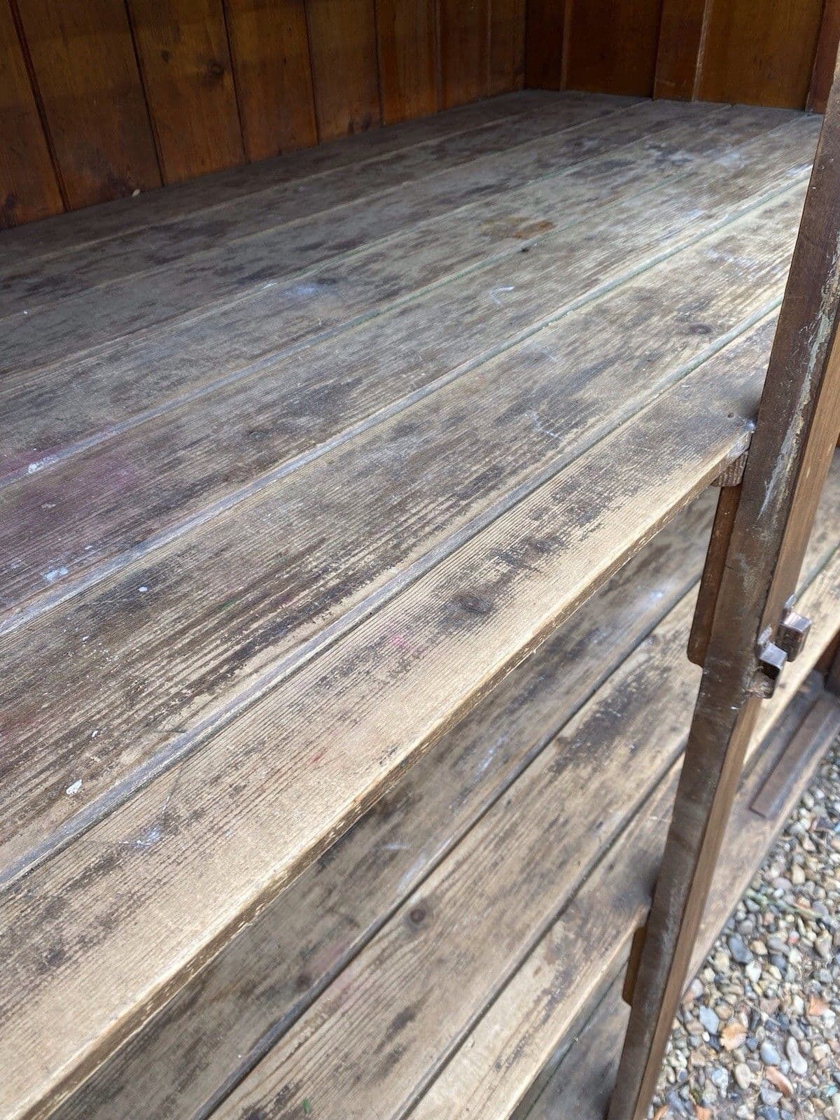 photo for sale Rustic Large Antique Vintage Early 1900’s Pine And Ply School Cupboard