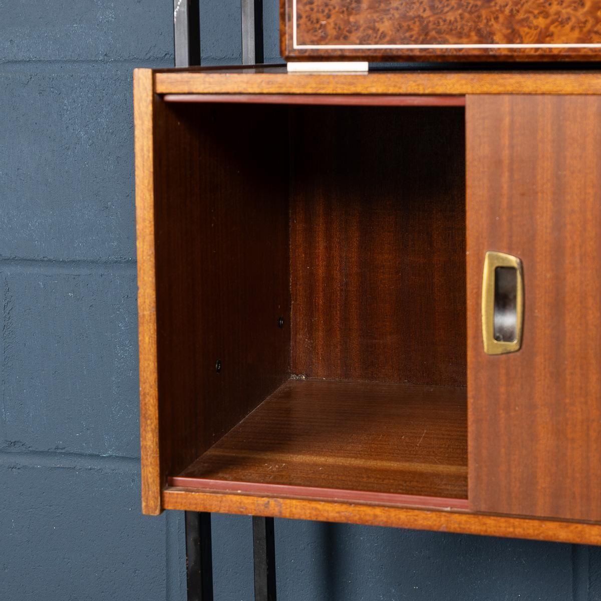 Vintage 20thc Italian Modular Teak Wall Cabinet C.1960 photo vintage