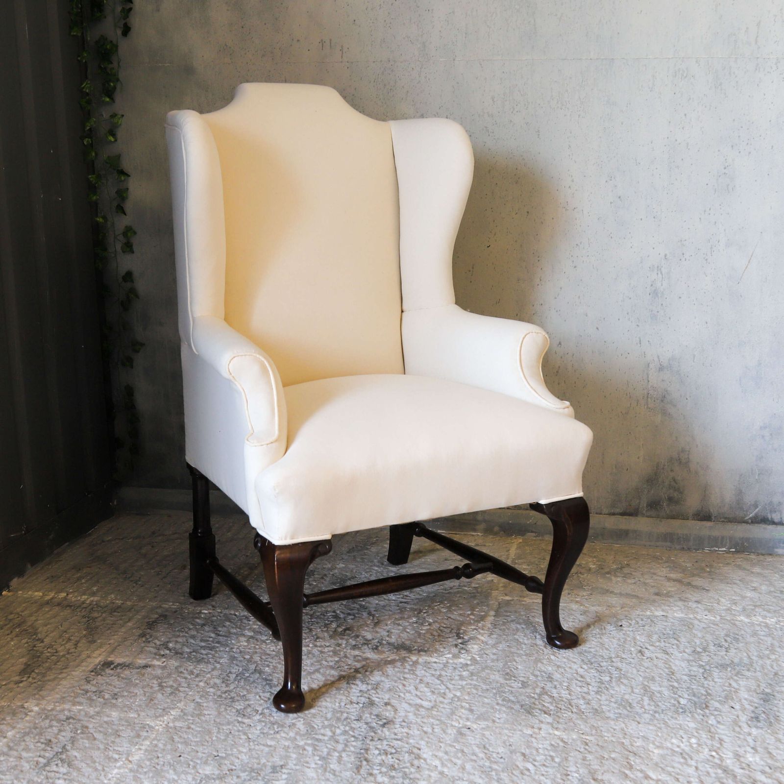 19th Century Arm Chair Newly Upholstered In Calico photo for sale