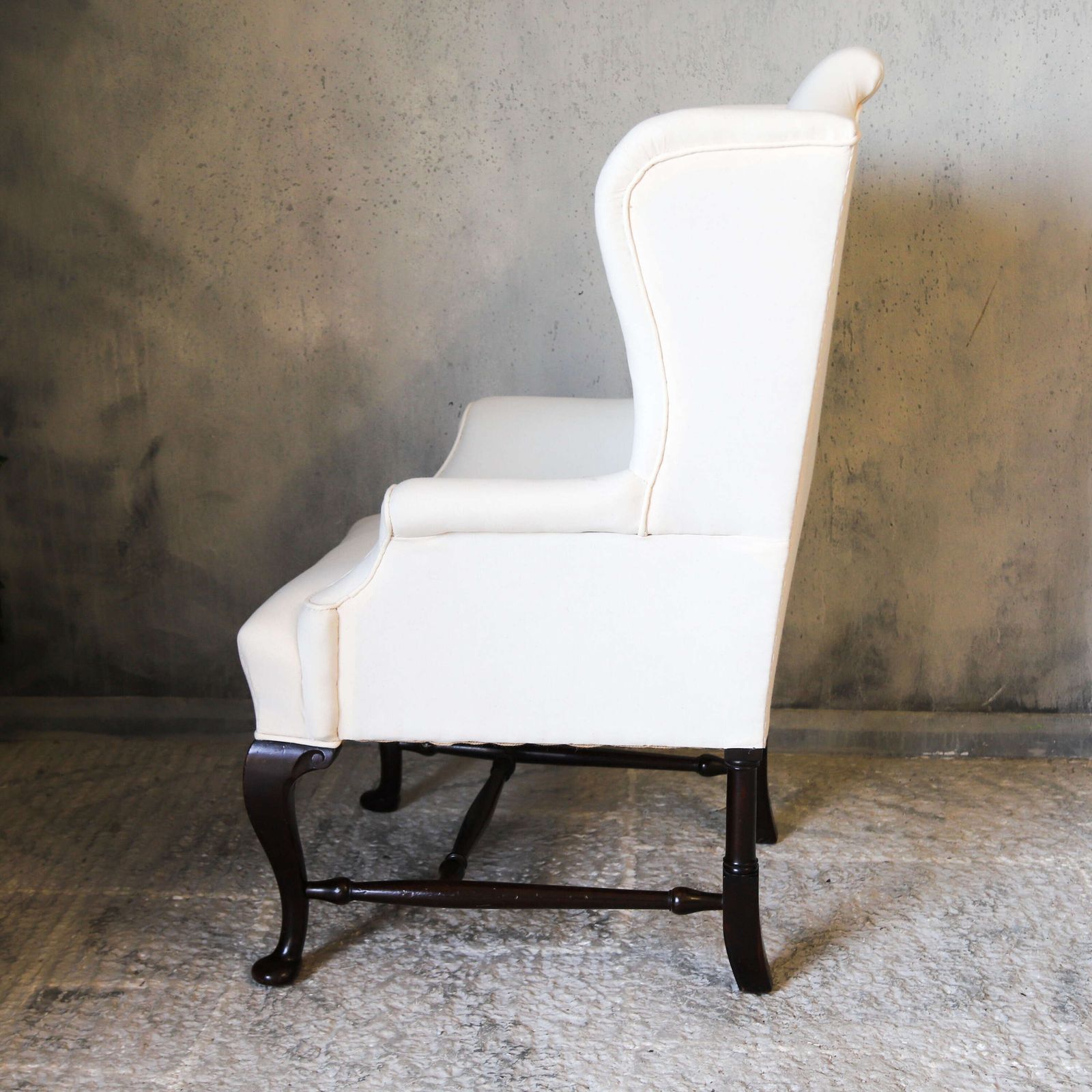19th Century Arm Chair Newly Upholstered In Calico photo vinterior