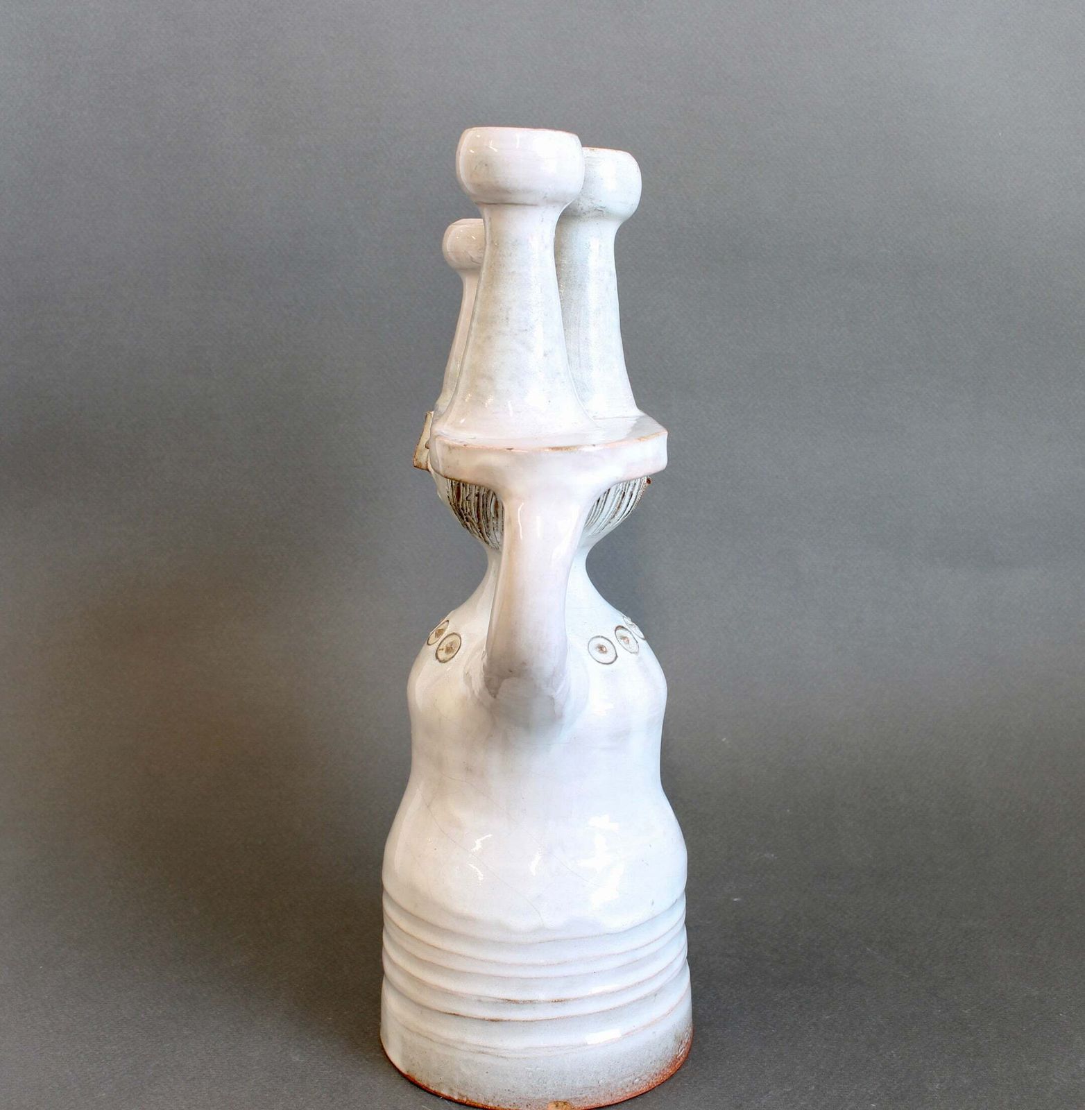 Ceramic Candle Holder / 'Pottery Porter' Sculpture By Jacques Pouchain   Atelier Dieulefit (Circa 1960s 70s) photo for sale