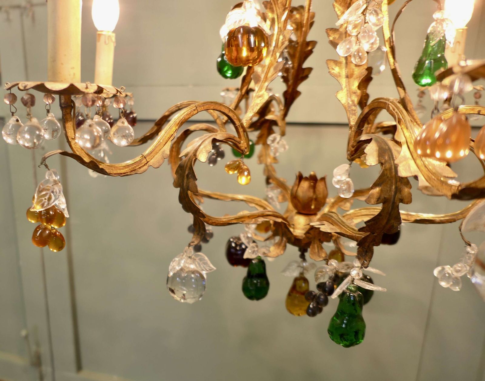 6 Arm Crystal Chandelier Hung With Coloured Fruits photo buy