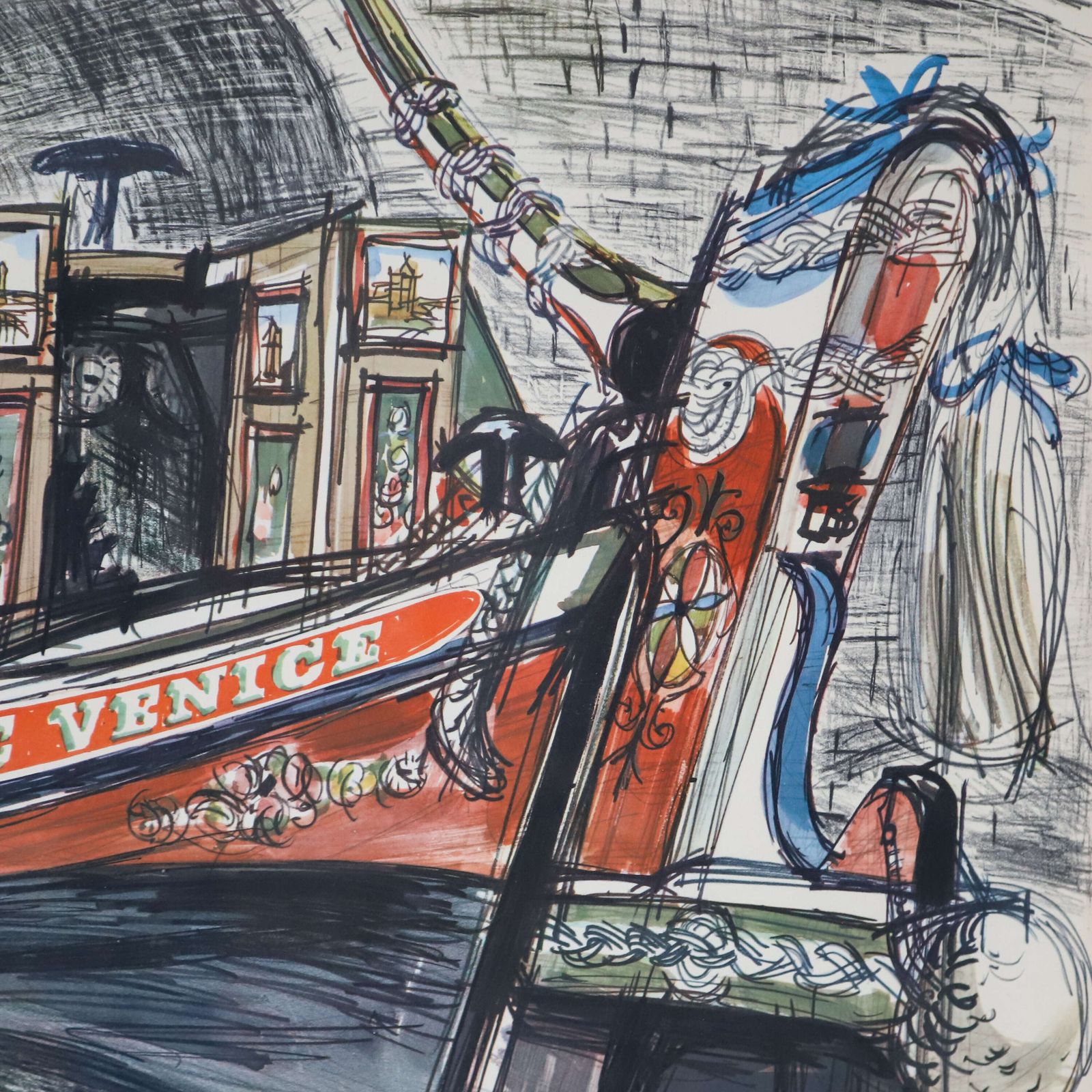 Vintage Underground Poster   “Little Venice” Canal Boat By John Finnie, 1965 photo for sale