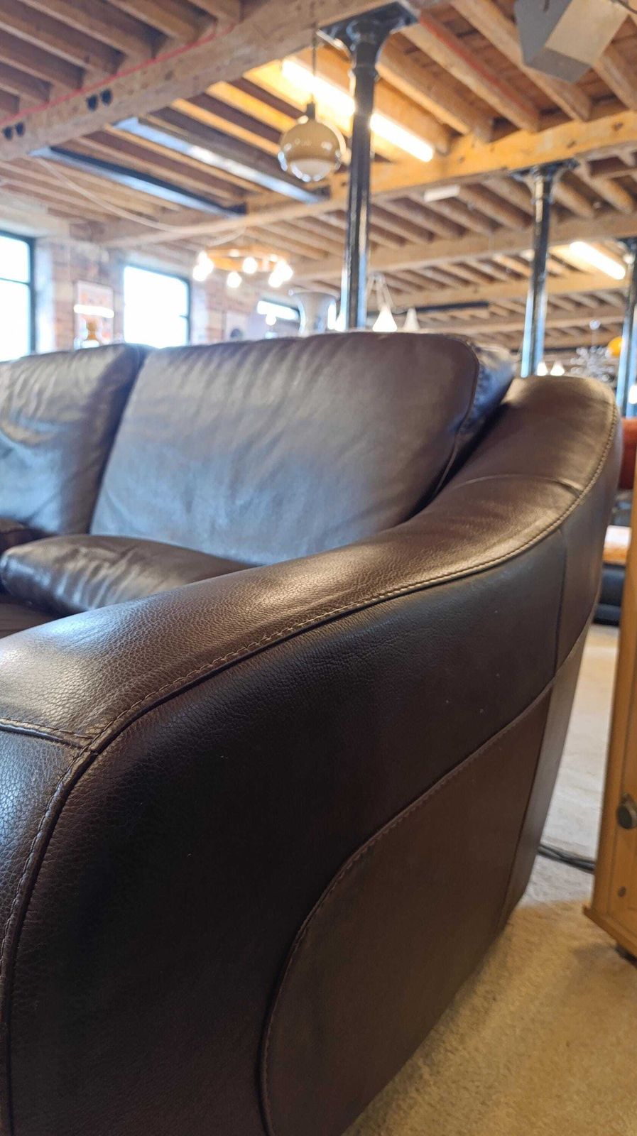 Leather 2 3 Seater Italian Sofa   Stylish 1990s Design photo for sale