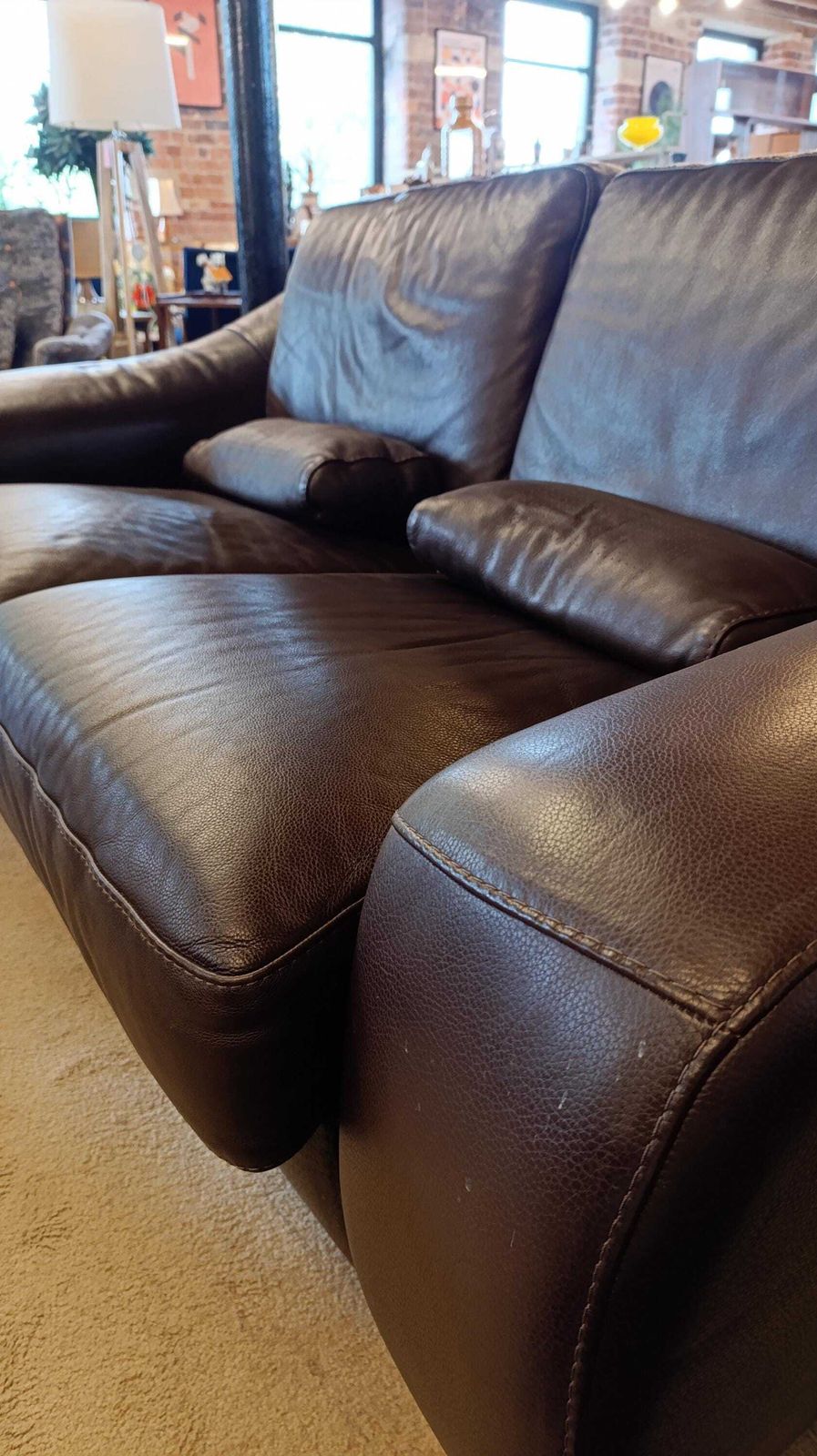 Leather 2 3 Seater Italian Sofa   Stylish 1990s Design photo buy