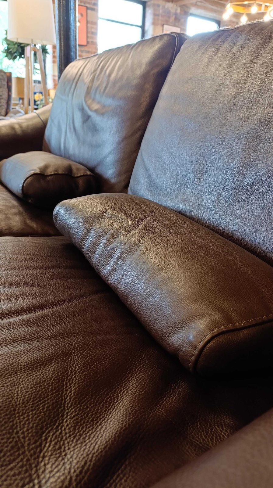 photo furniture Leather 2 3 Seater Italian Sofa   Stylish 1990s Design