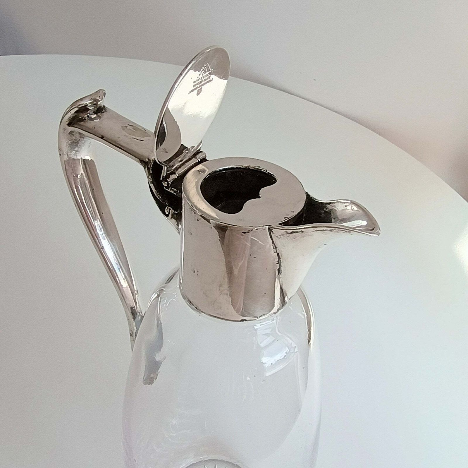 photo for sale Mappin And Webb Art Nouveau Claret Jug   Princes Plate Whiplash Curve Handle Monogram Cw, Possibly Huntley And Palmer Biscuit Tin Connection