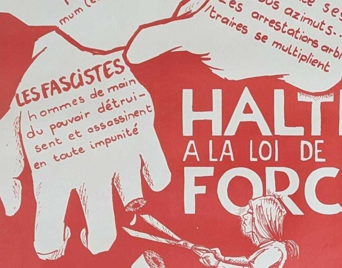 Vintage French Protest Poster, 1960s Student Protest Anti Fascist Anarchist Movement Art photo Art