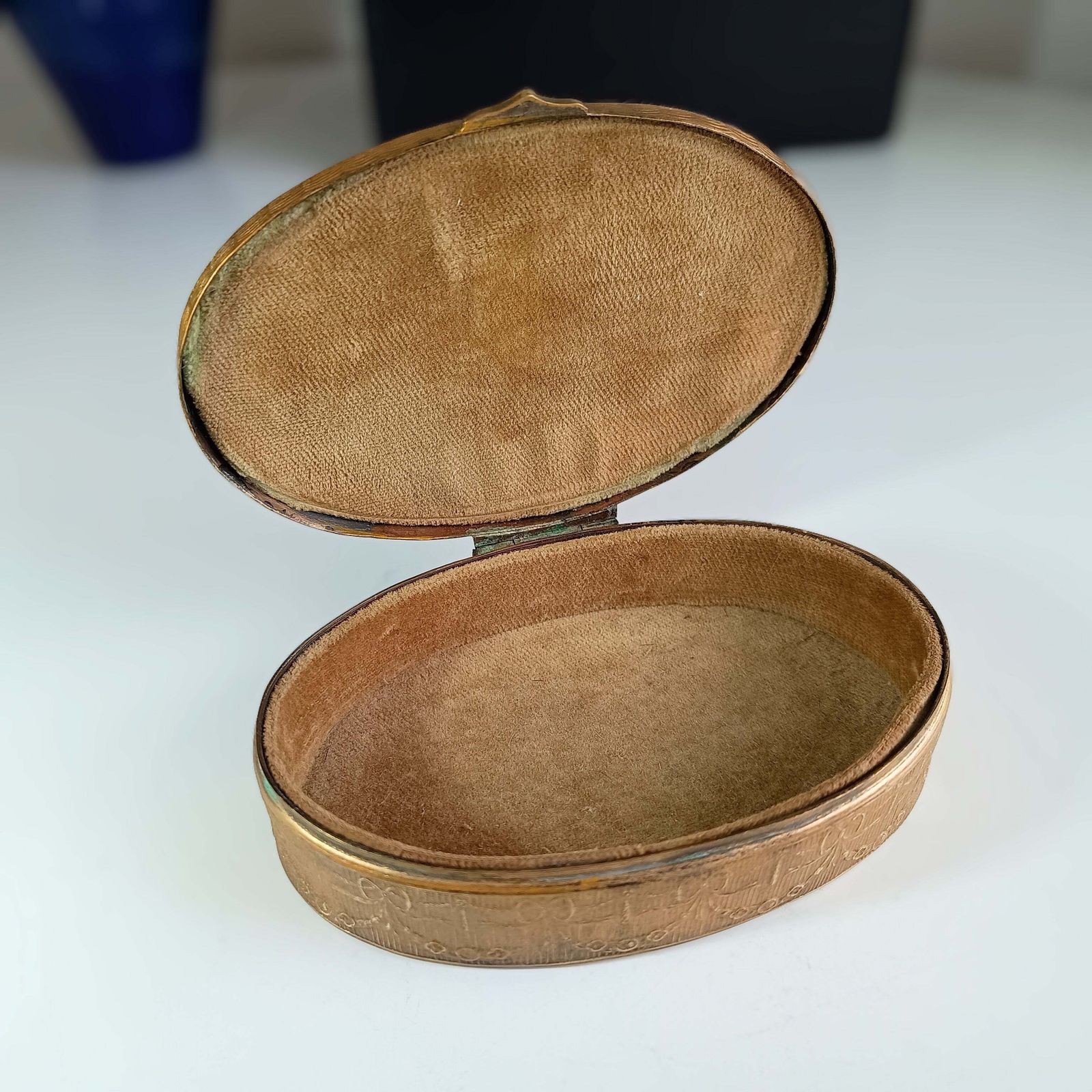 Empire Style French Ormolu Trinket Box, C. Late 19th Century photo vintage