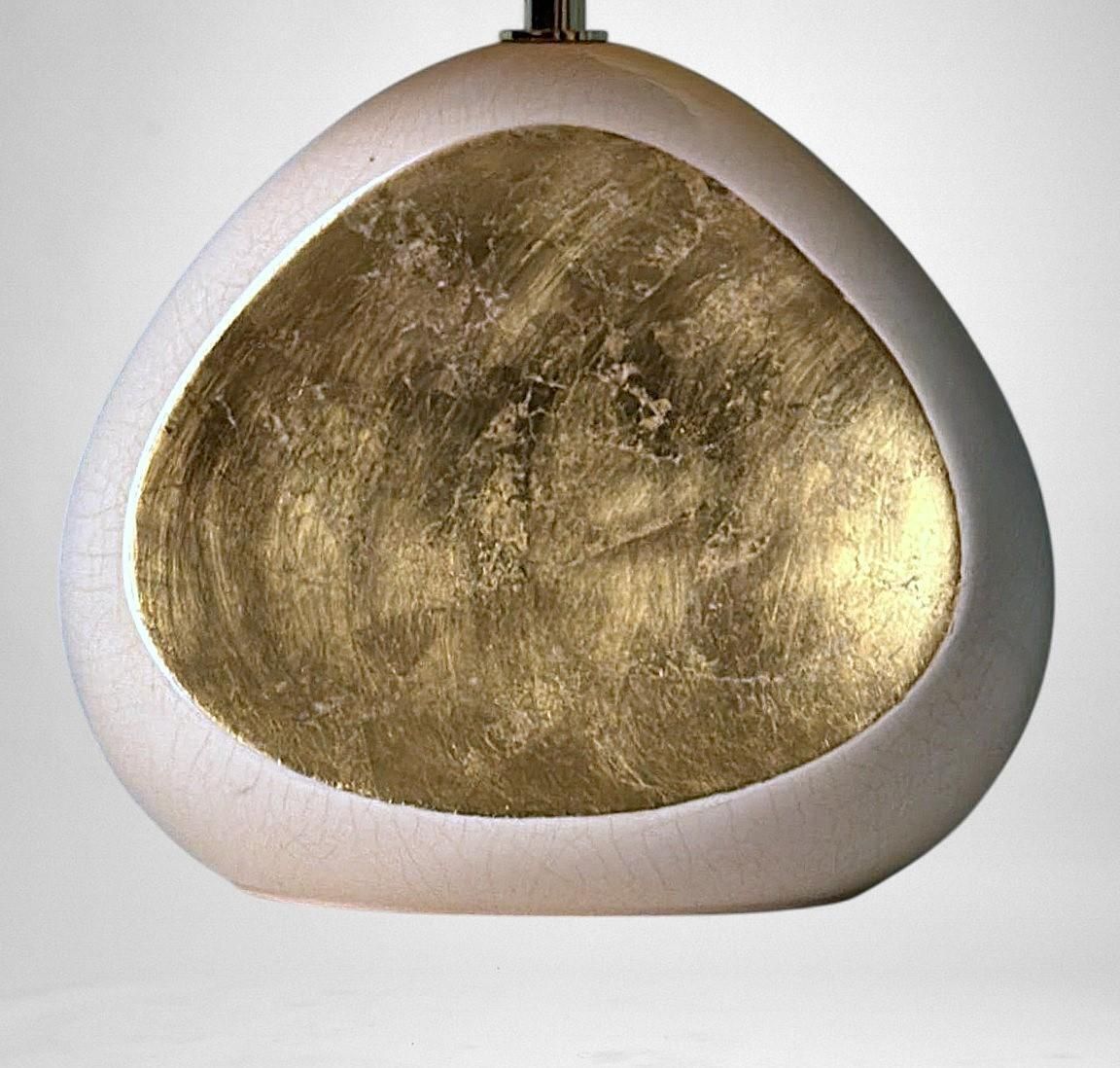 photo buy Le Dauphin French Table Lamp In Crackled Glazed Porcelain With Gold Leaf Accents