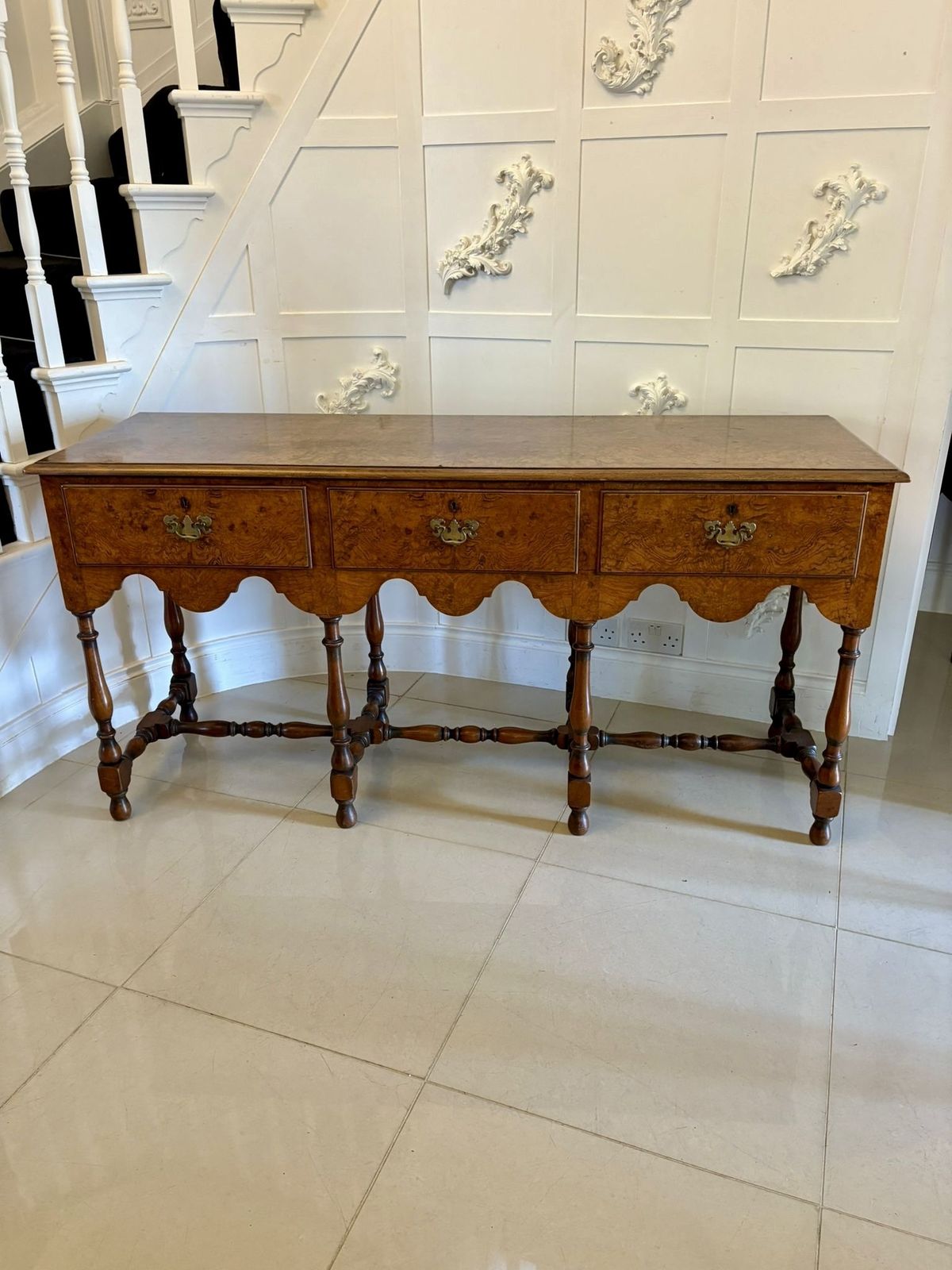 Unusual Antique 20th Century Quality Burr Walnut Dresser Base