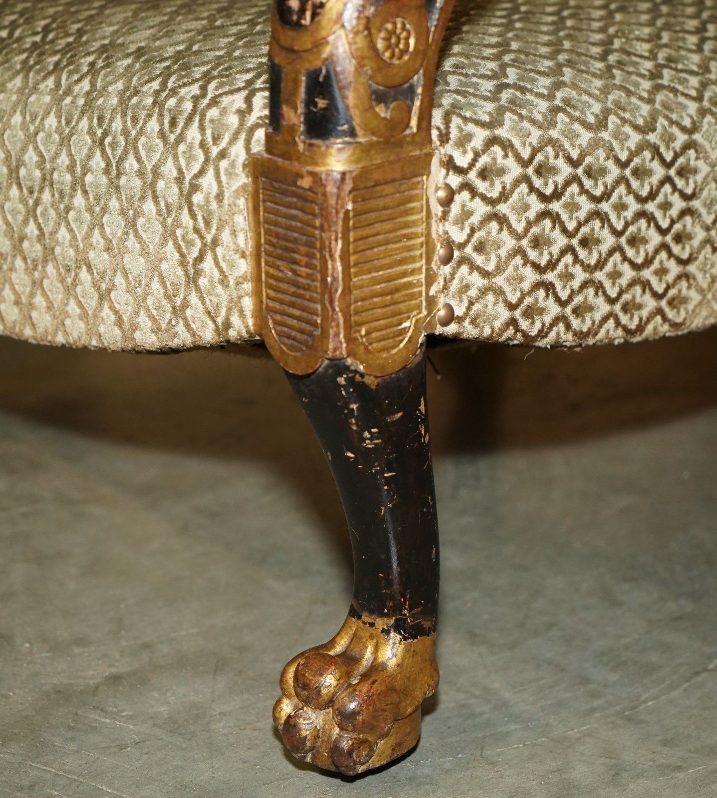 photo furniture Regency Bronzed Parcel Gilt Library Armchair After A Design By George Smith 1815