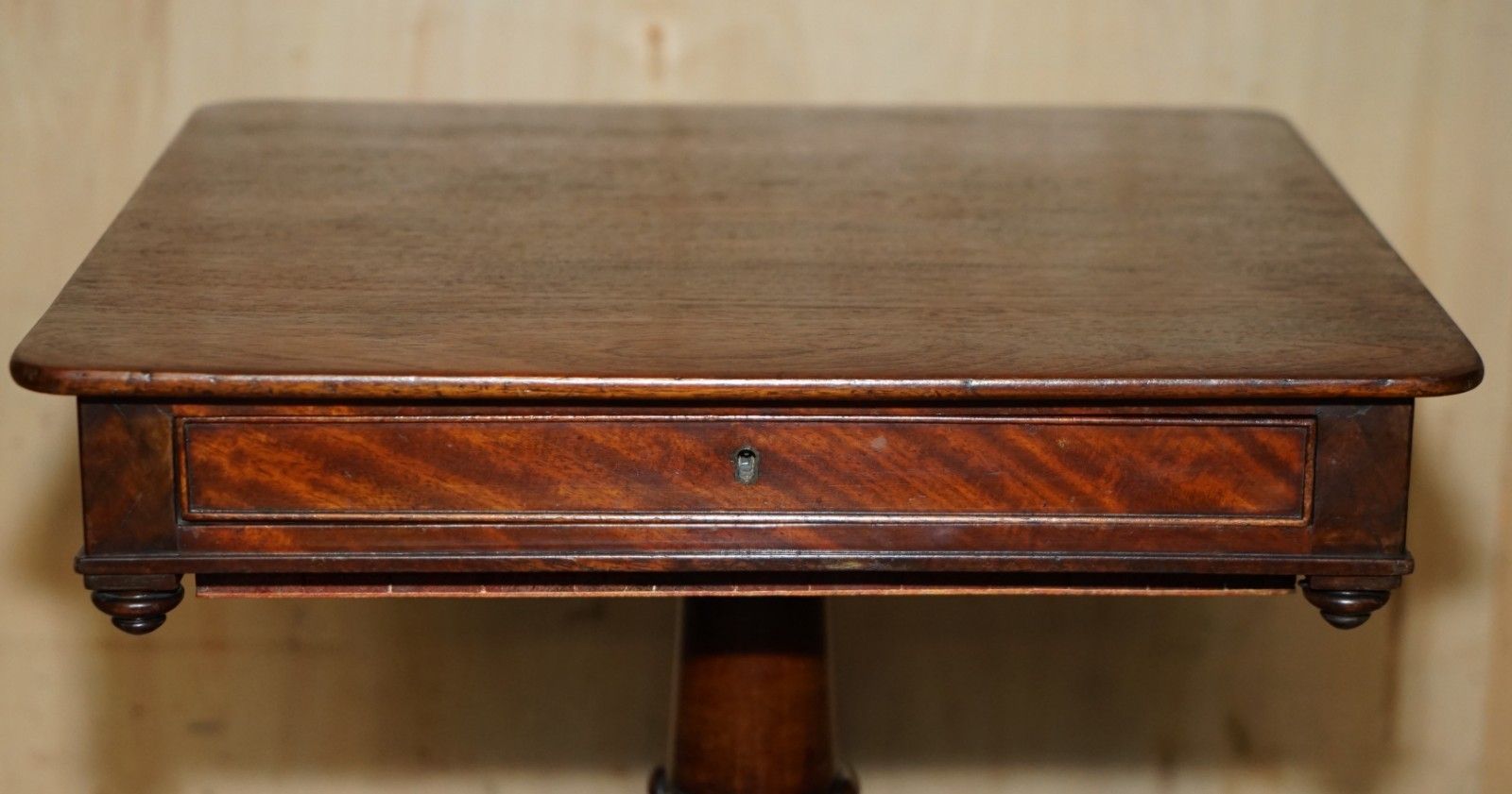 Exquisite William IV Circa 1830 Flamed Mahogany Side End Work Sewing Table photo 950.0