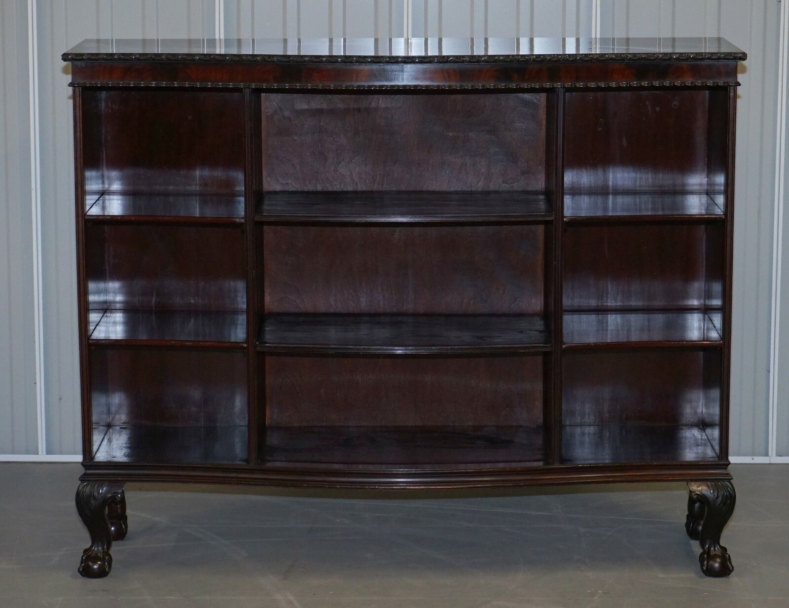 Gardner & Son Circa 1840 Serpentine Fronted Claw & Ball Feet Library Bookcase photo furniture