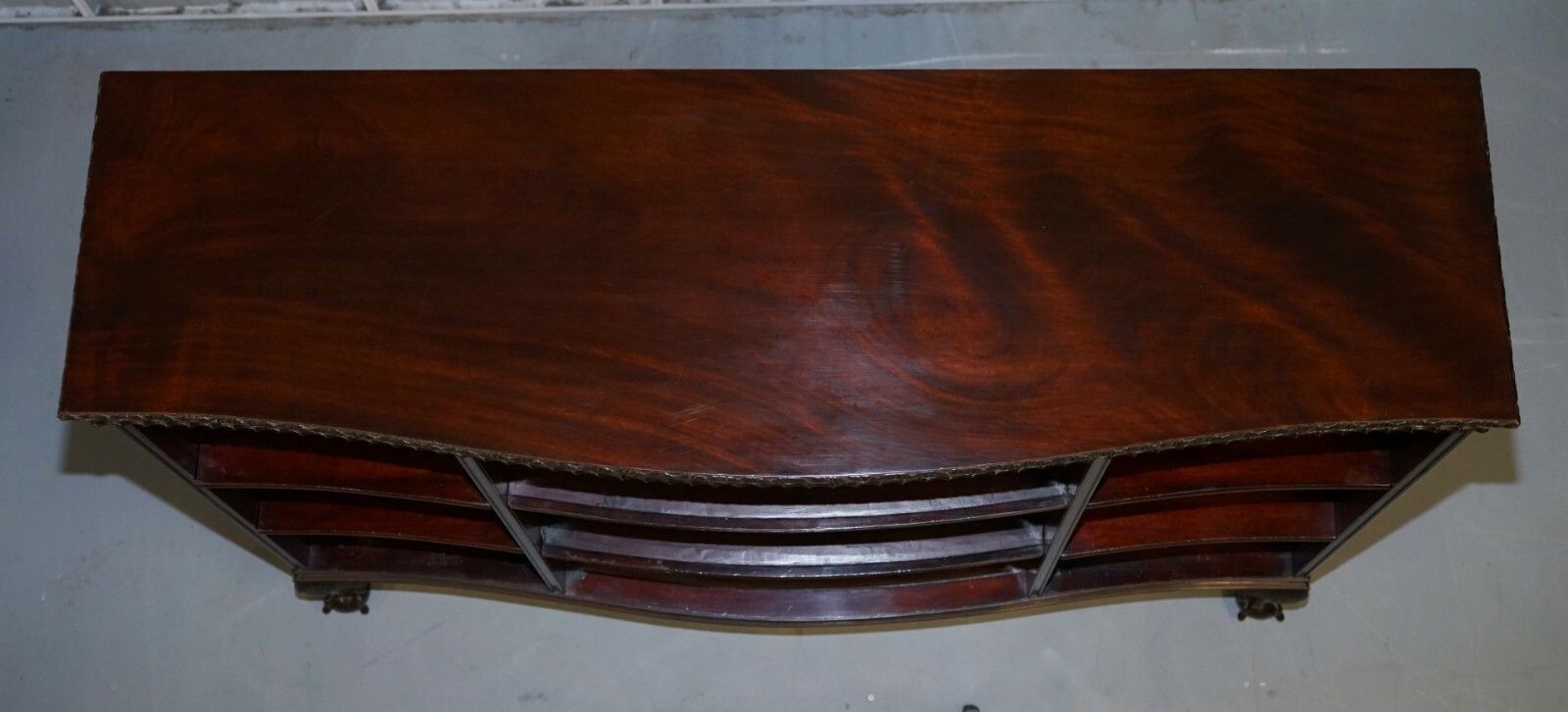 Gardner & Son Circa 1840 Serpentine Fronted Claw & Ball Feet Library Bookcase photo for sale