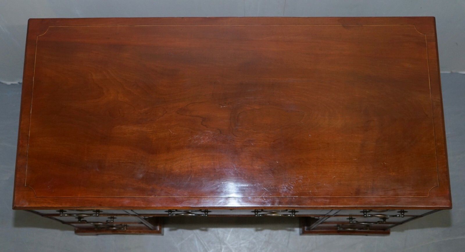 photo furniture Original Georgian / Regency Military Campaign Desk With Large Map Drawer Circa