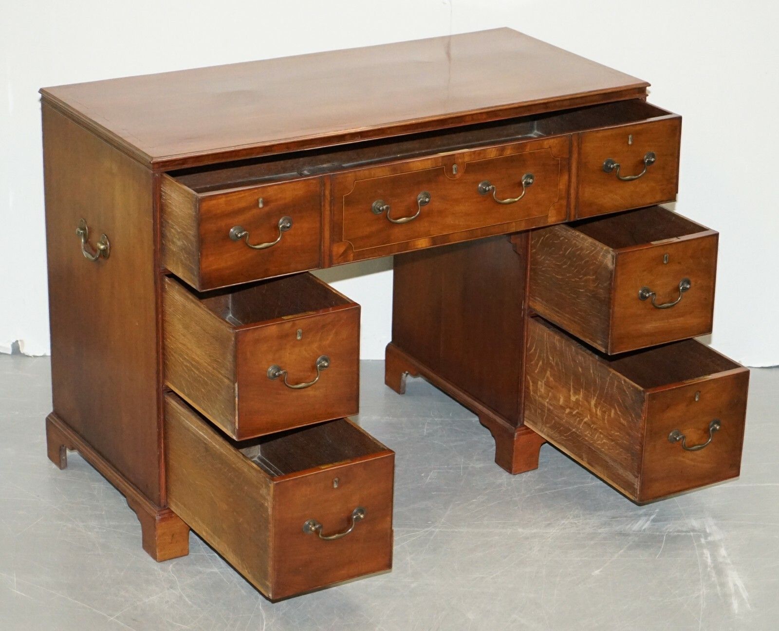 Furniture Original Georgian / Regency Military Campaign Desk With Large Map Drawer Circa photo