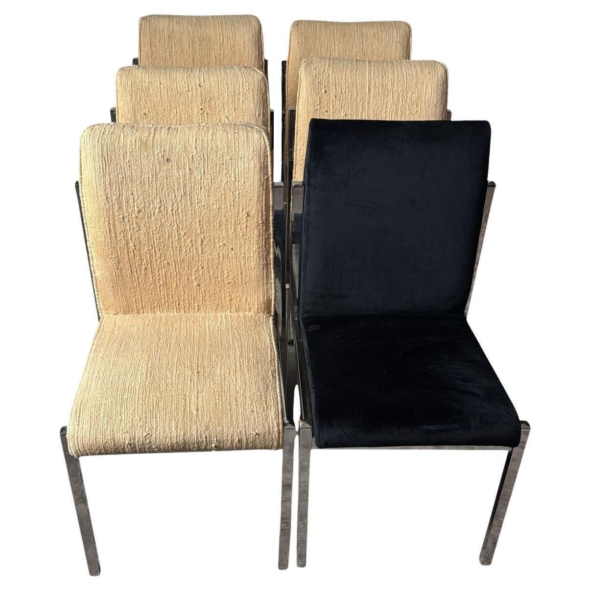Mid Century Italian Chrome Dining Chairs Set Of 6