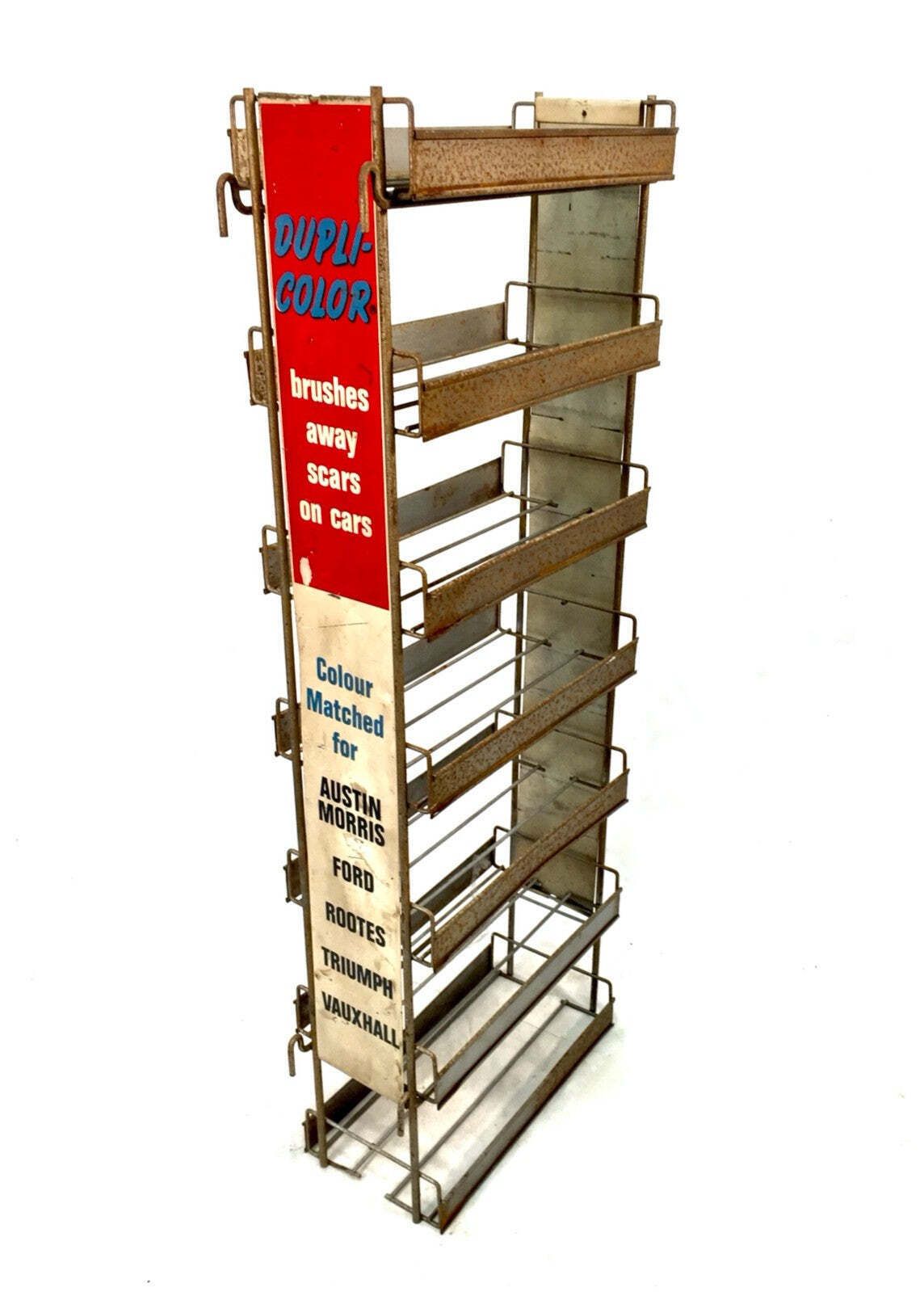 Antique Advertising 1970s Dupli Color Car Garage Shop Display Dispenser Rack