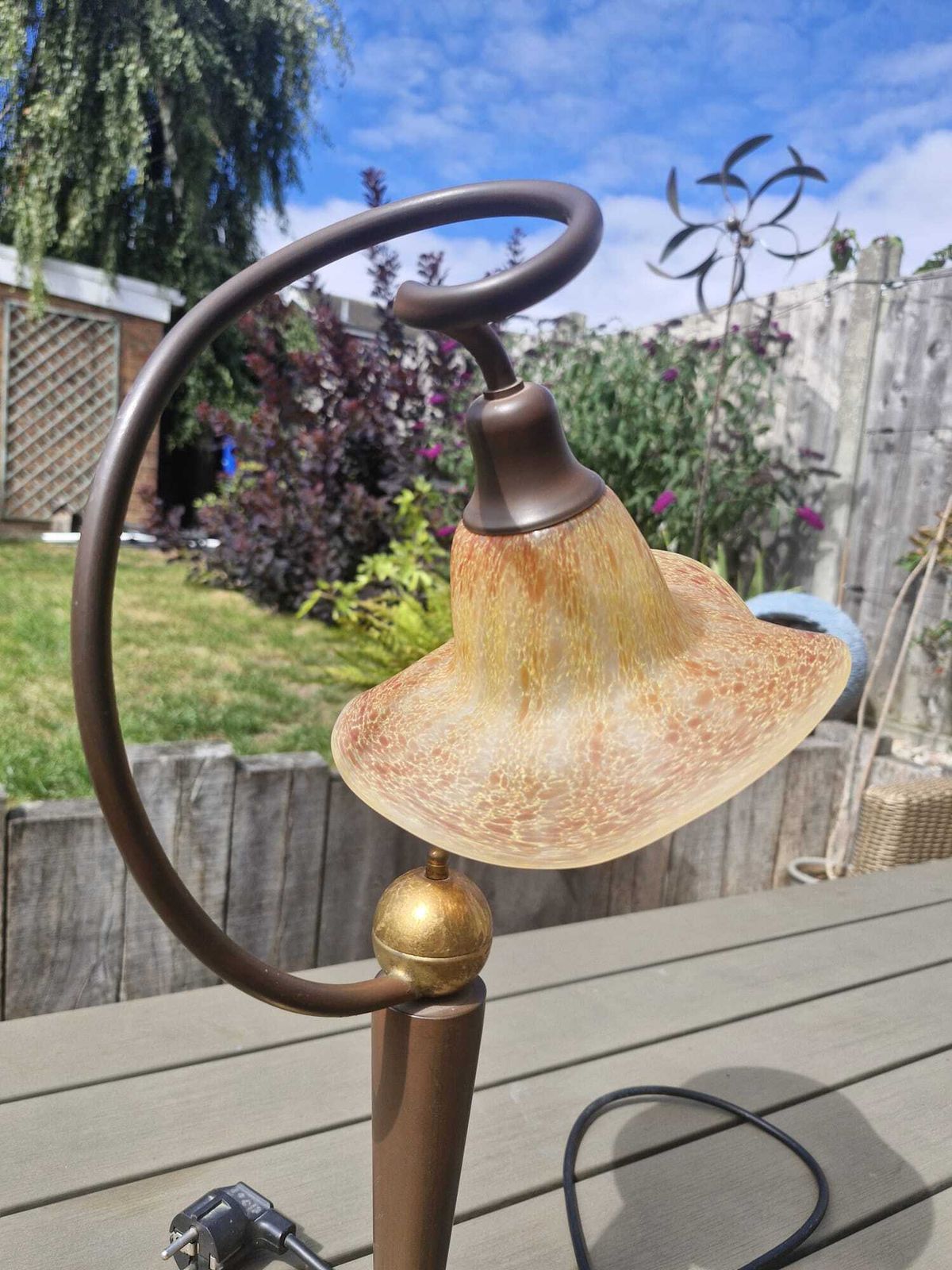 Beautiful Murano Glass Table Lamp In Gold And Rust From Christopher Wray Of Chelsea photo 150.0