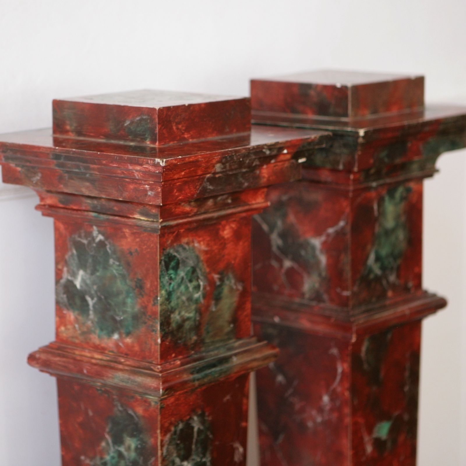 photo furniture Pair Of Faux Marble Display Pedestals.