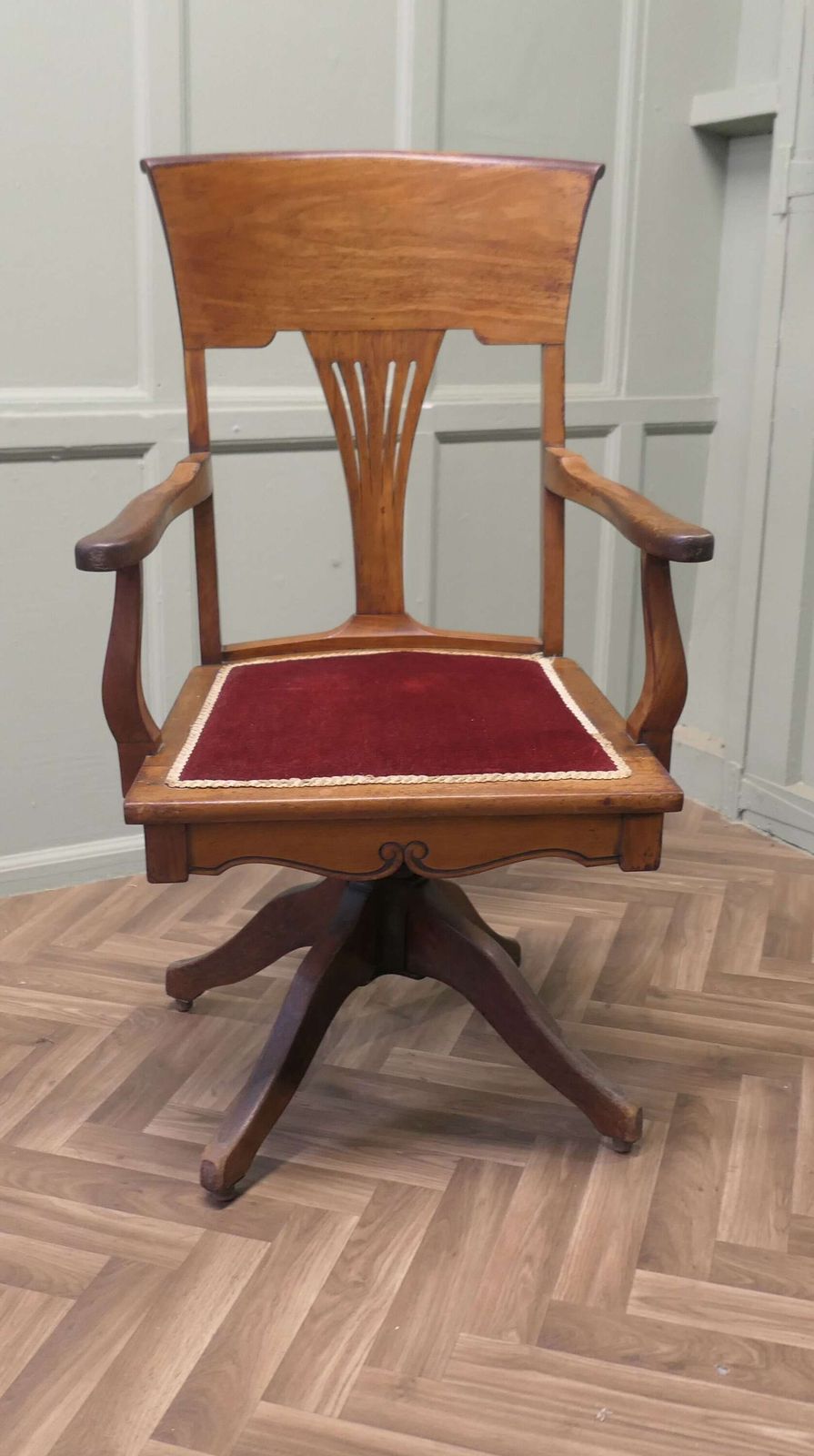 Edwardian Arts And Crafts Walnut Desk Or Office Chair photo furniture