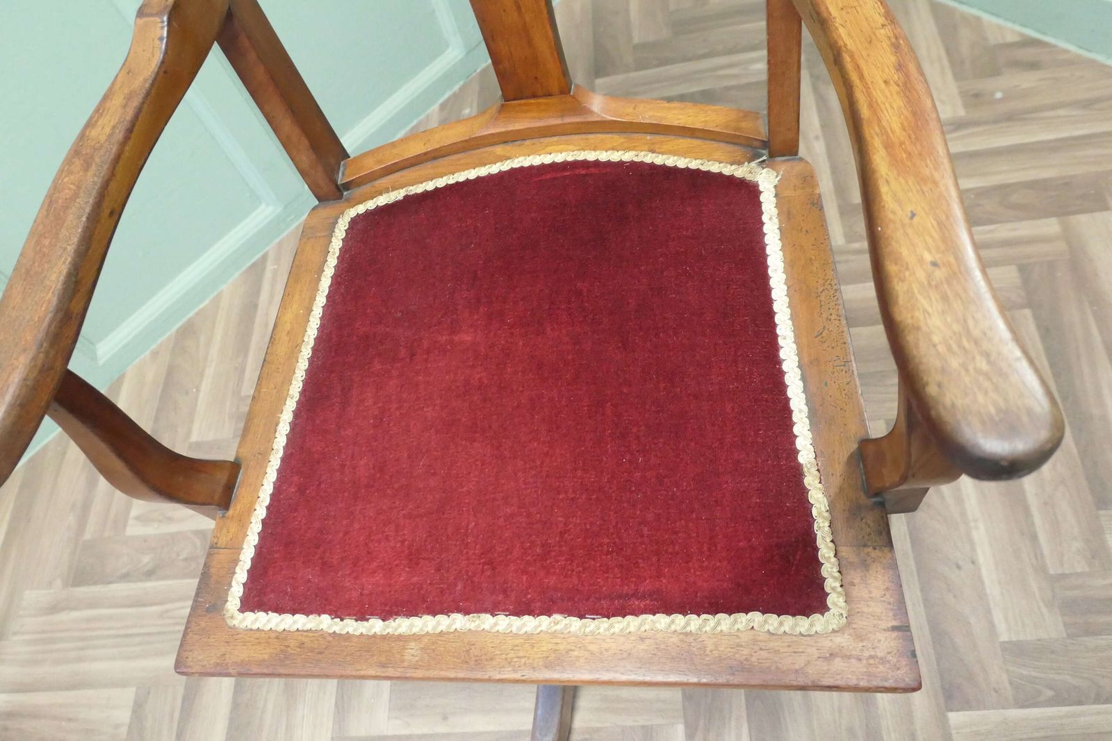 Edwardian Arts And Crafts Walnut Desk Or Office Chair photo Furniture