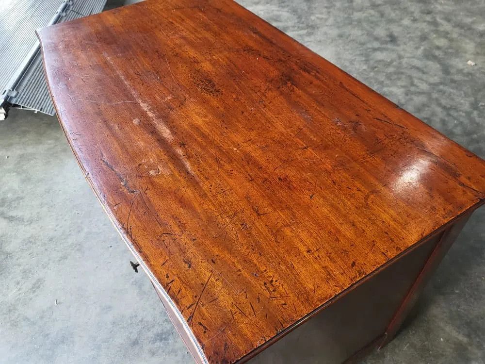 Antique Edwardian Low Bow Front Small Chest Of Drawers With Cupboard photo 275.0