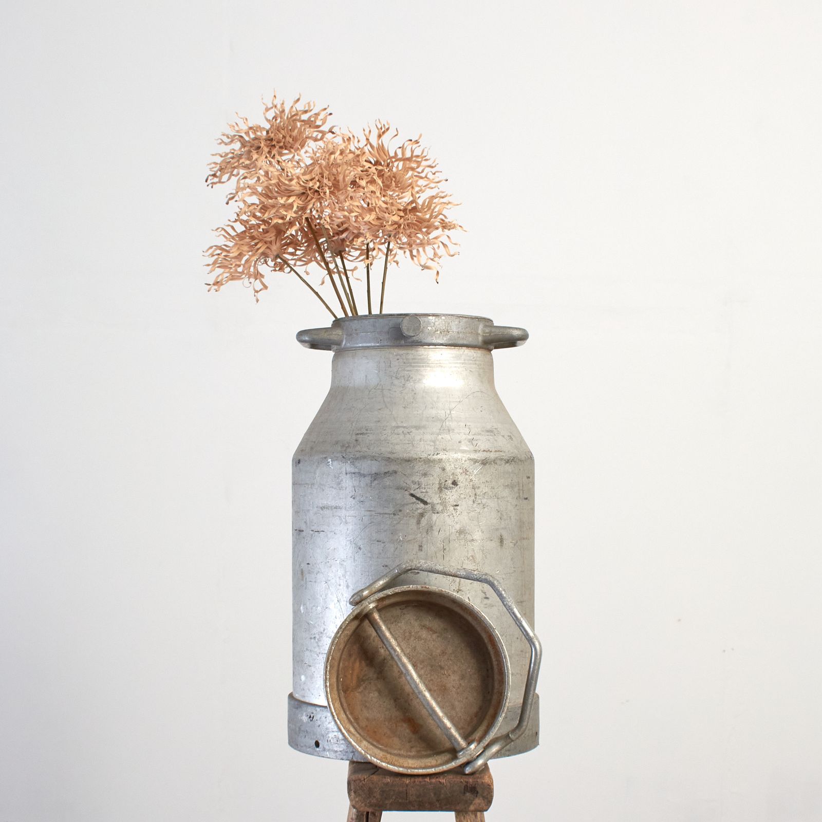 Antique Aluminium Milk Churn, 1950s photo furniture