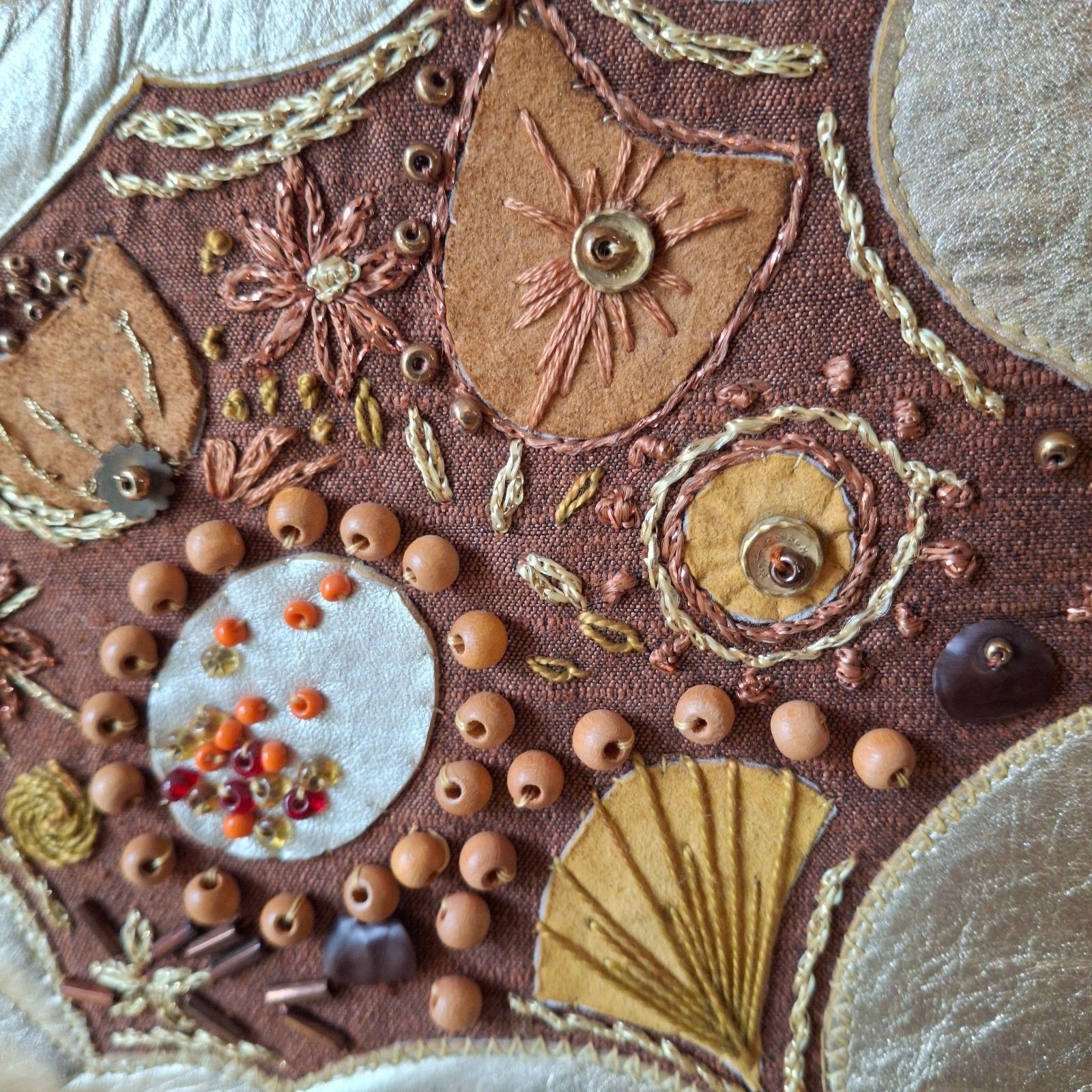Art Fab Vintage Retro 70s Needlework Textile Wall Art Embroidery Crewel Jane Page ? photo